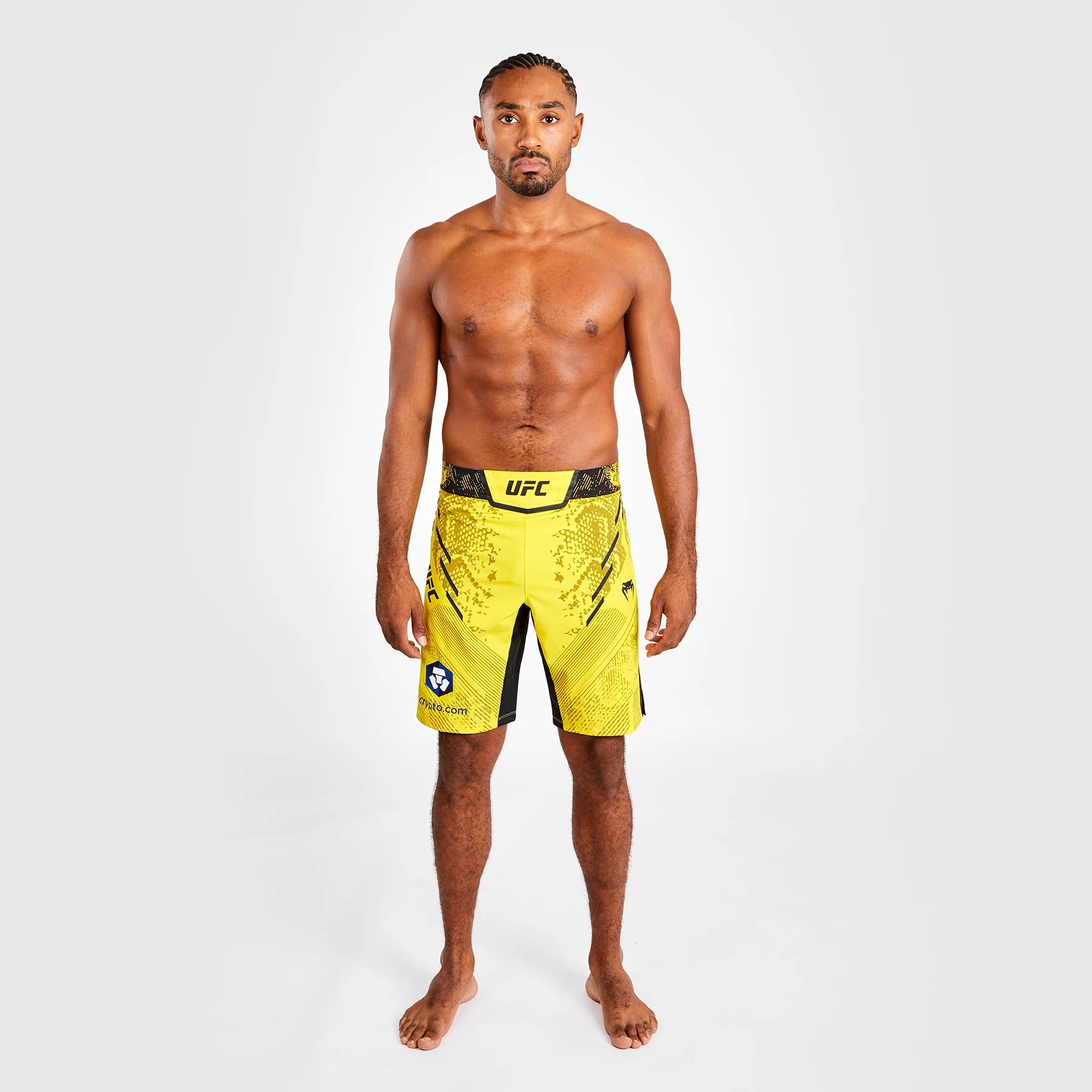 UFC Adrenaline by Venum Personalized Authentic Fight Night Men's Fight Short - Long Fit - Yellow - Image 2