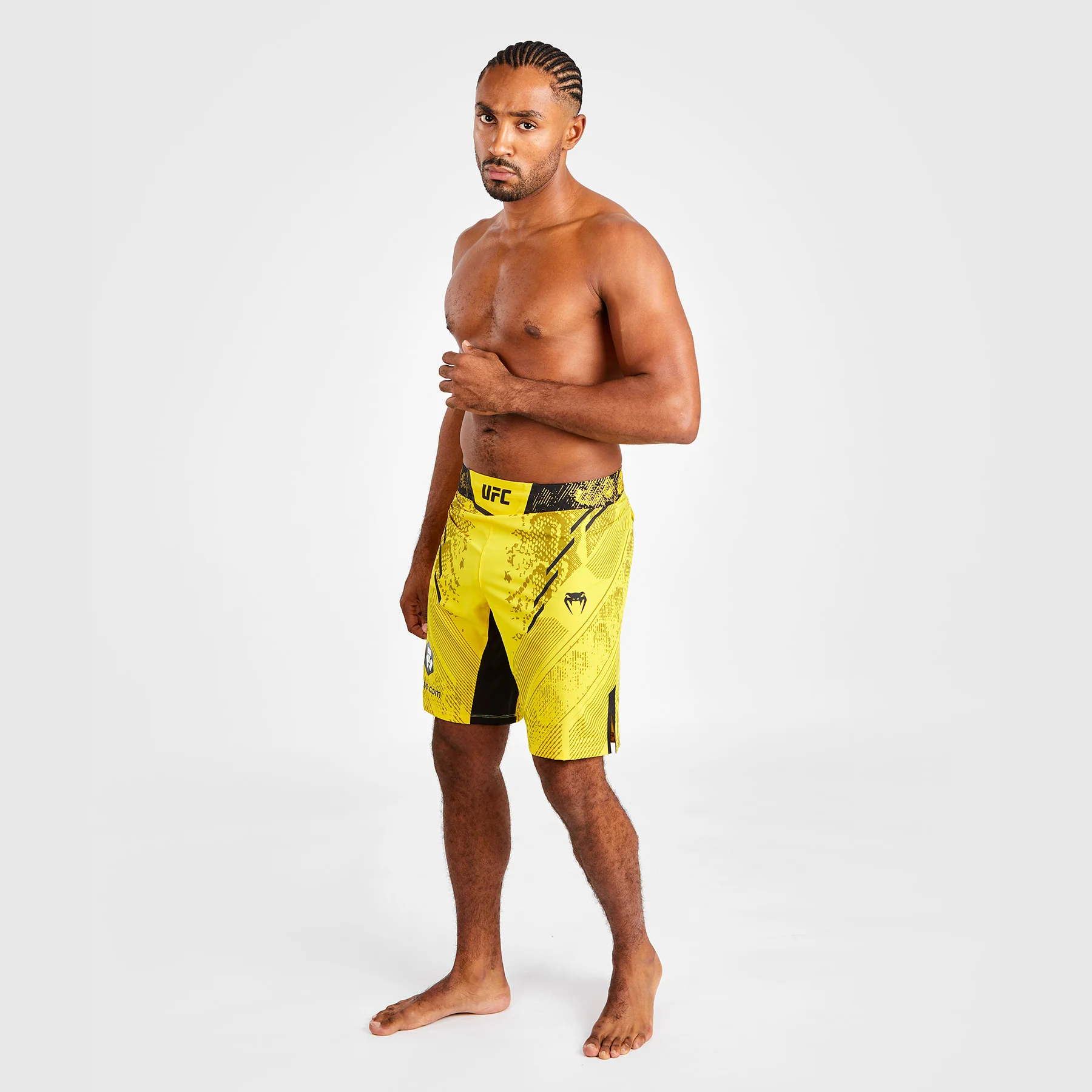 UFC Adrenaline by Venum Personalized Authentic Fight Night Men's Fight Short - Long Fit - Yellow - Image 4