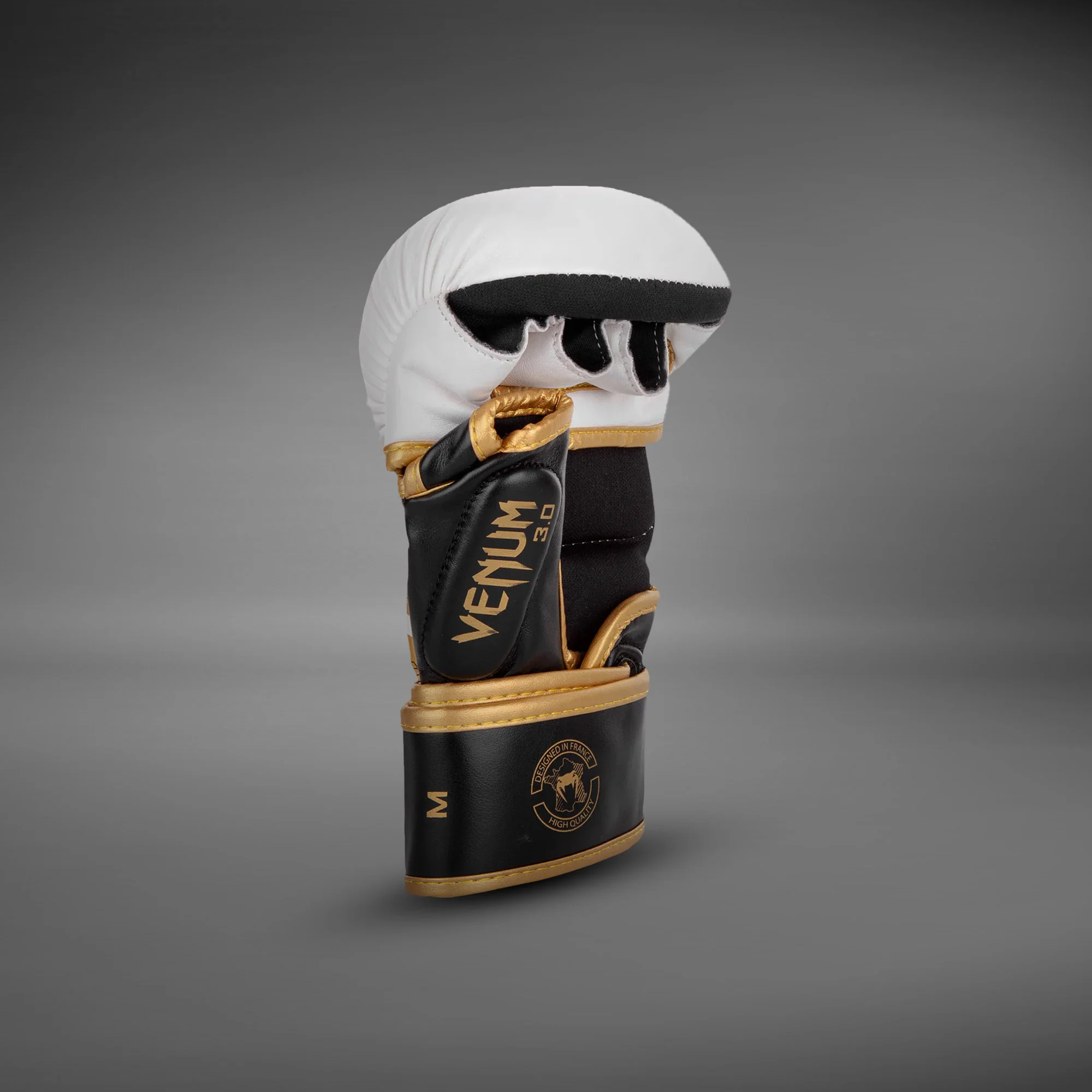 Venum Challenger 3.0 Sparring Gloves - White/Black/Gold - Image 2