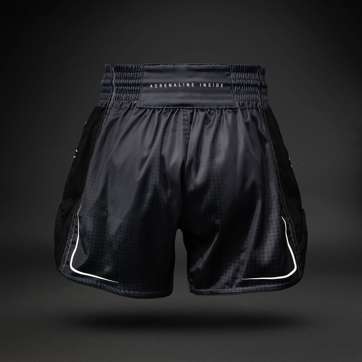 Venum Stealth Muay Thai Shorts - Black/White - Image 4