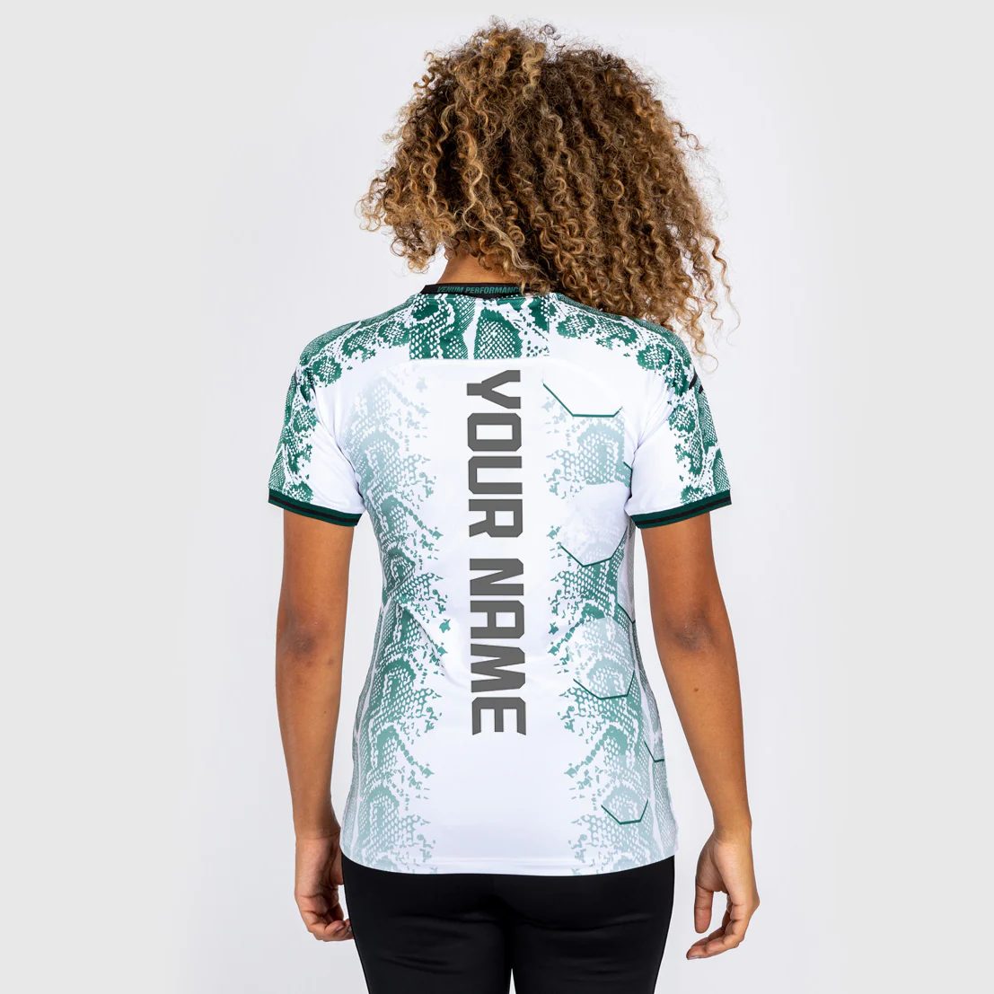 UFC Adrenaline by Venum Personalized Authentic Fight Night Women’s Walkout Jersey - Emerald Edition - White/Green