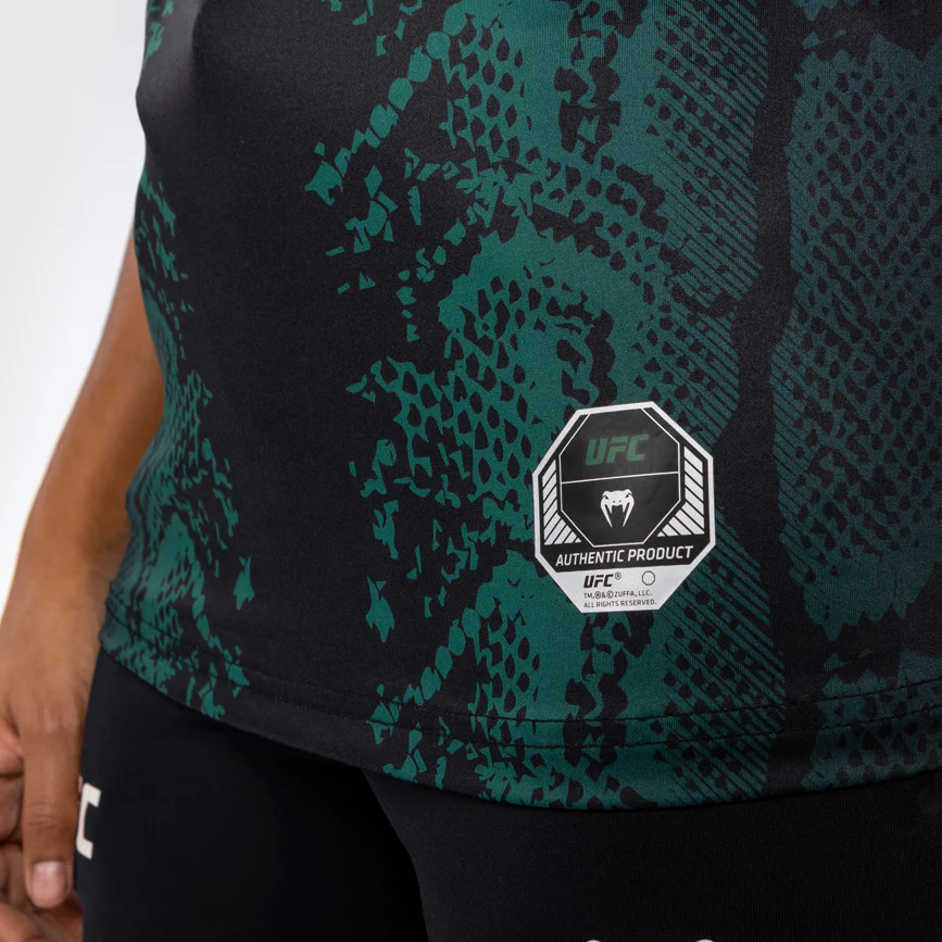 UFC Adrenaline by Venum Personalized Authentic Fight Night Women’s Walkout Jersey - Emerald Edition - Green/Black - Image 8