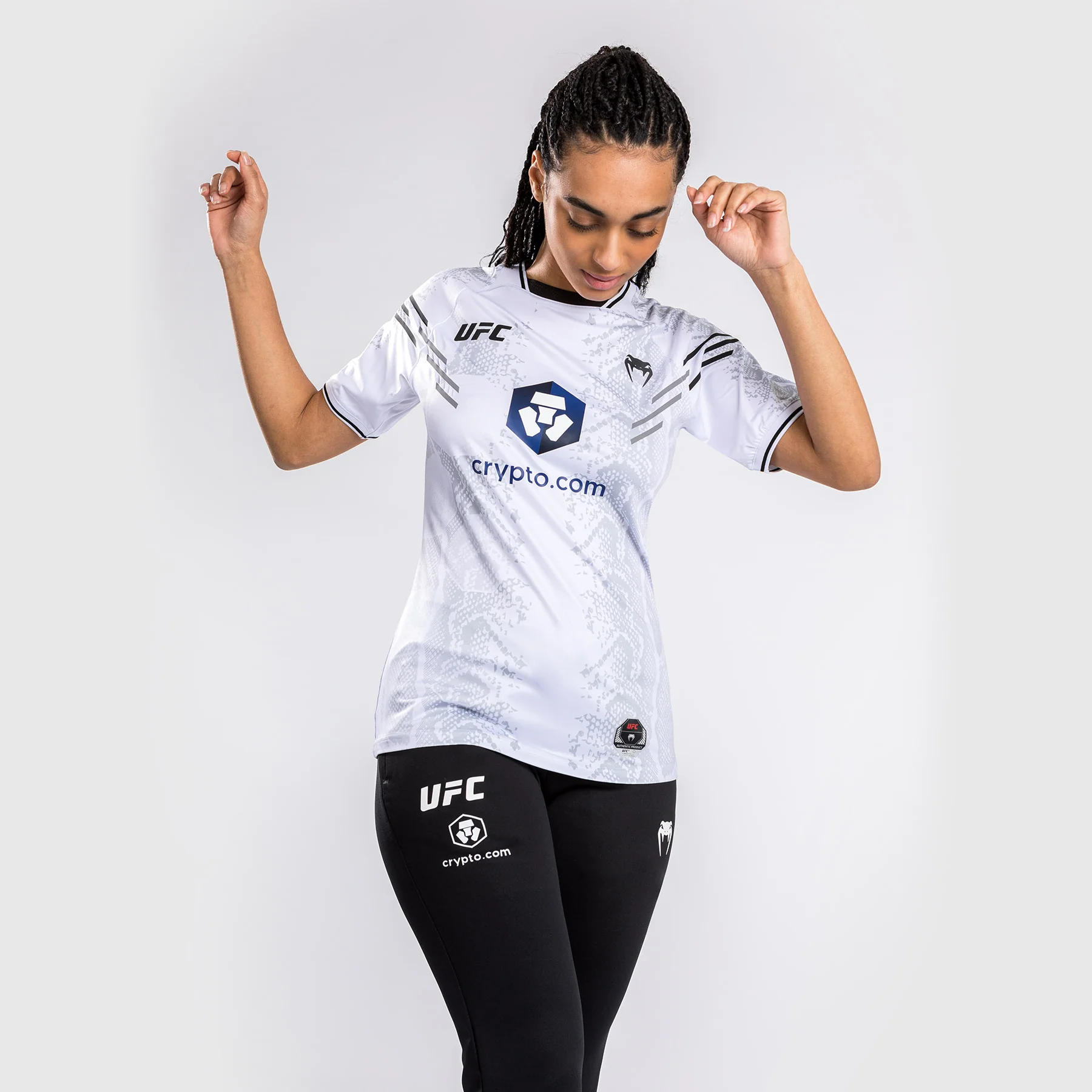 UFC Adrenaline by Venum Personalized Authentic Fight Night Women's Walkout Jersey - White - Image 5