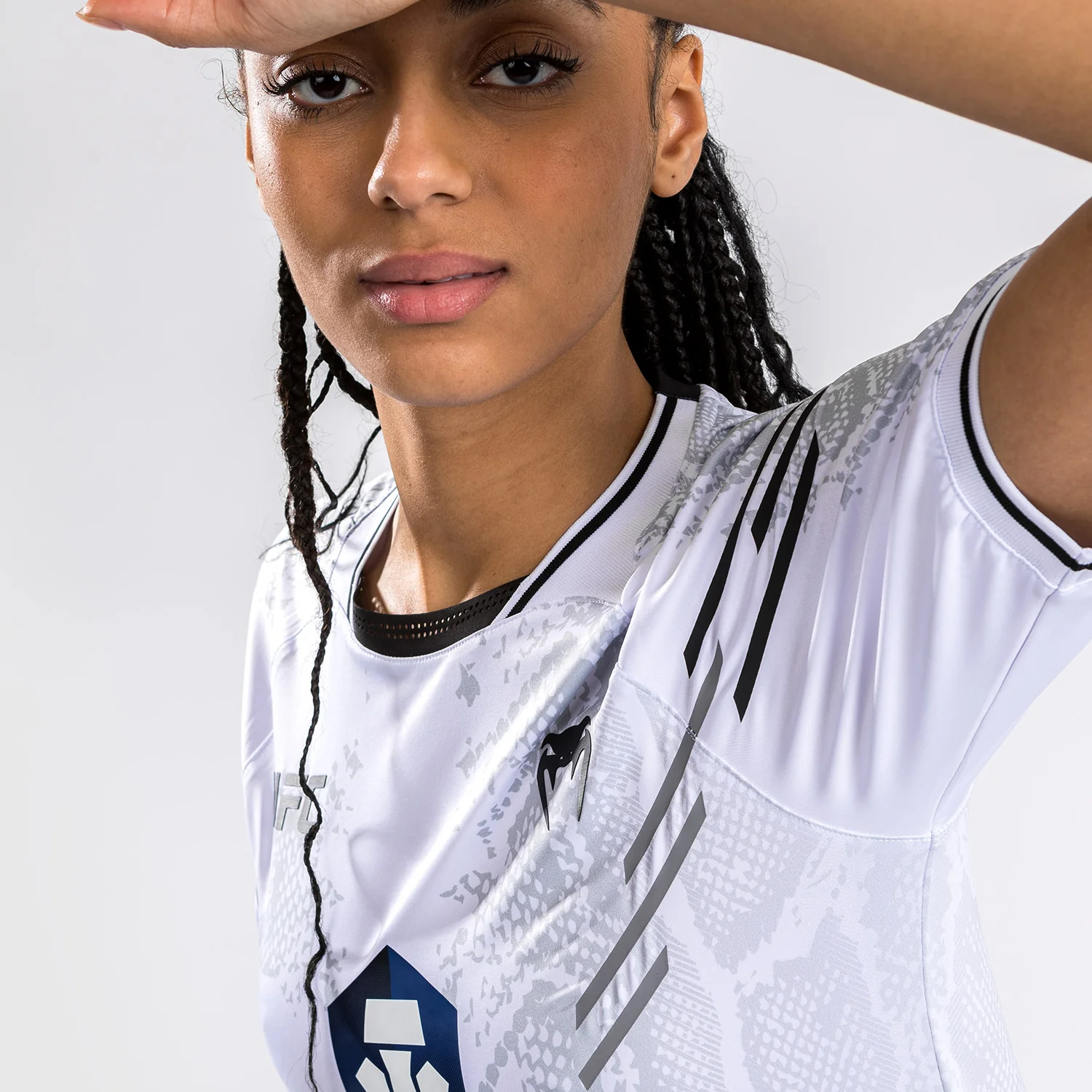 UFC Adrenaline by Venum Personalized Authentic Fight Night Women's Walkout Jersey - White - Image 8