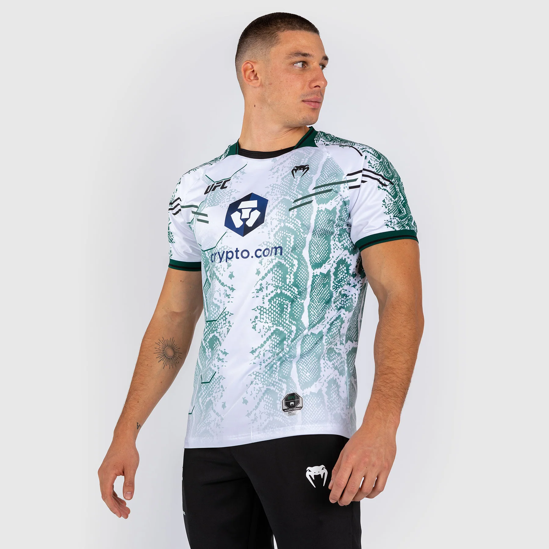UFC Adrenaline by Venum Authentic Fight Night Men’s Jersey - Emerald Edition - White/Green - Image 2