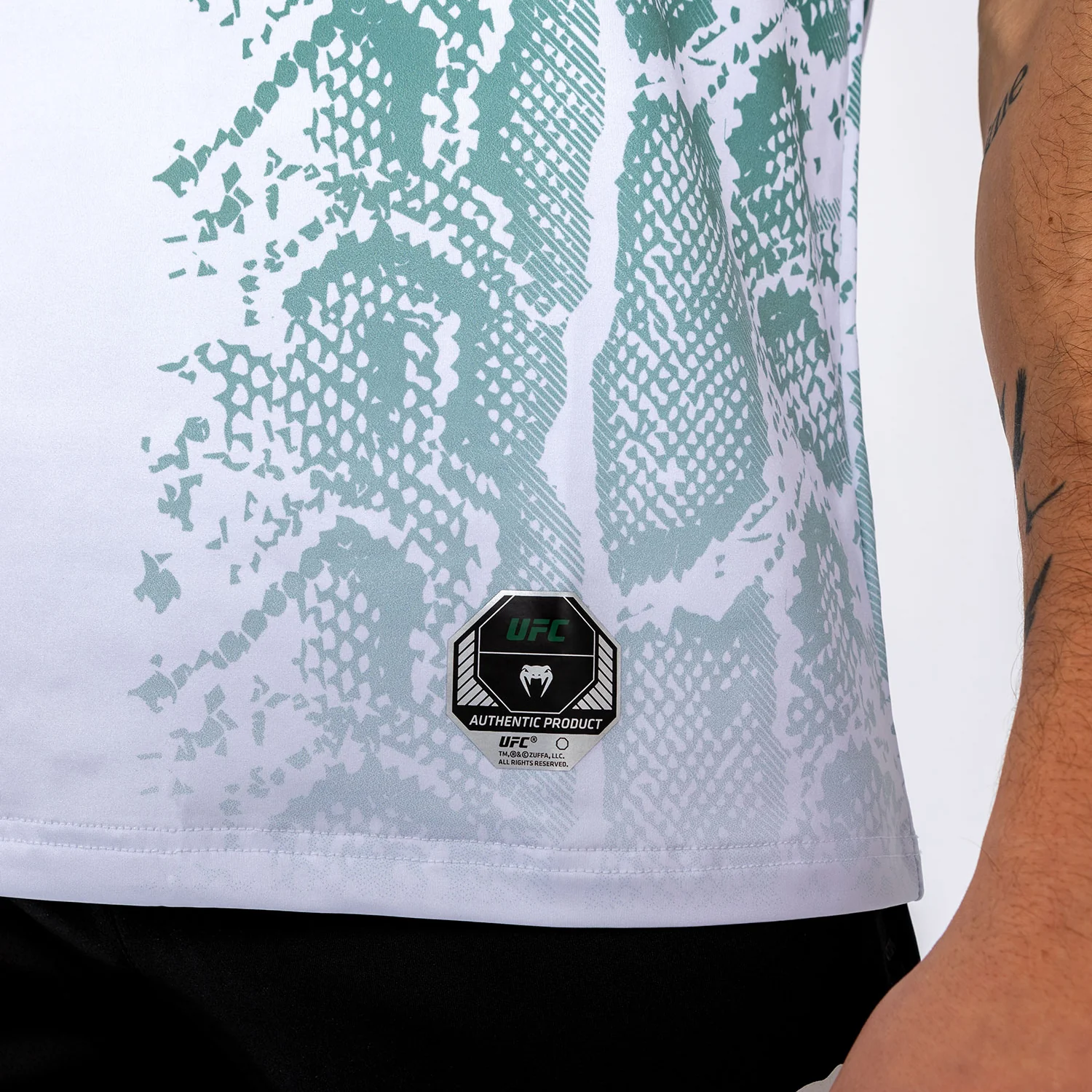 UFC Adrenaline by Venum Authentic Fight Night Men’s Jersey - Emerald Edition - White/Green - Image 4