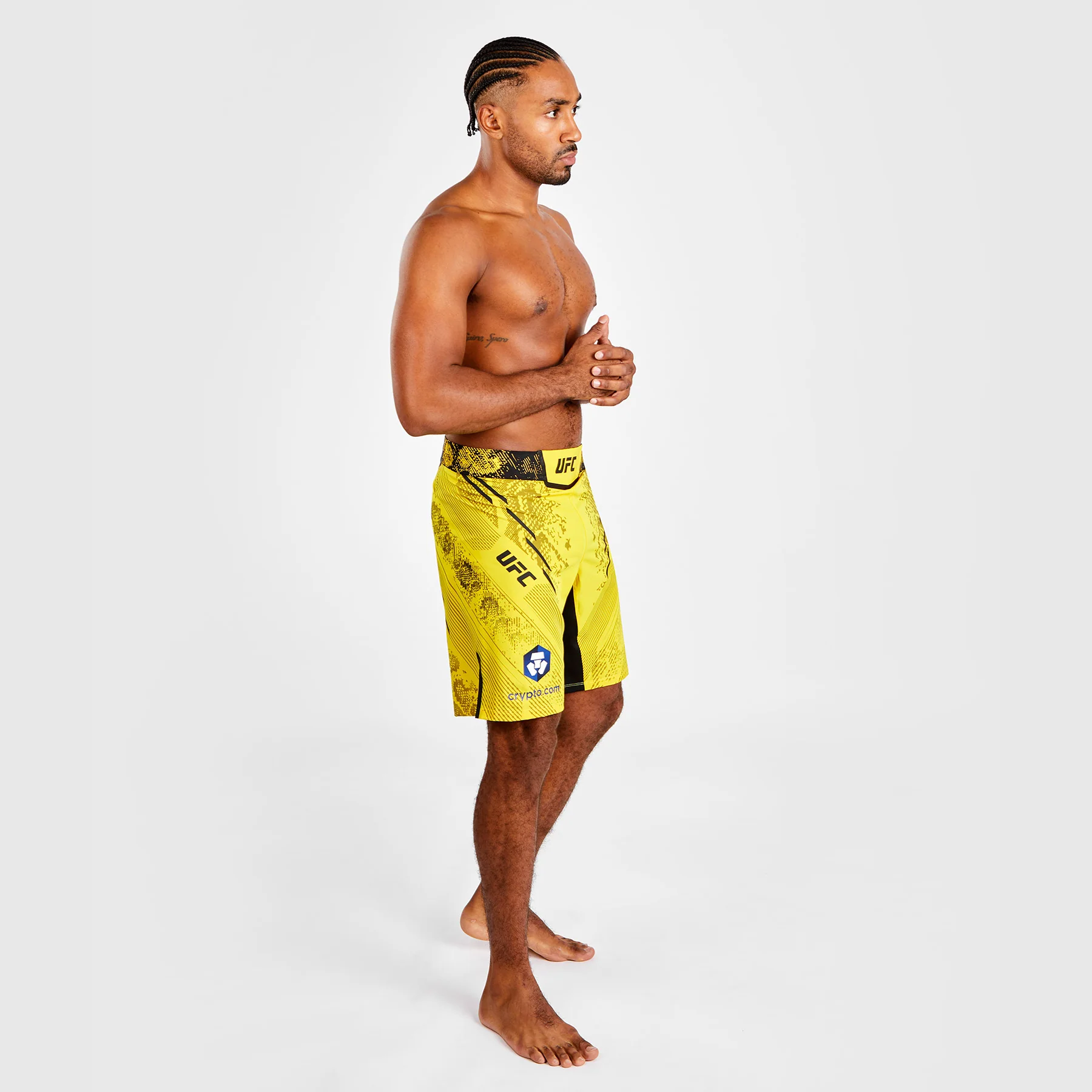 UFC Adrenaline by Venum Authentic Fight Night Men's Fight Short - Long Fit - Yellow - Image 2