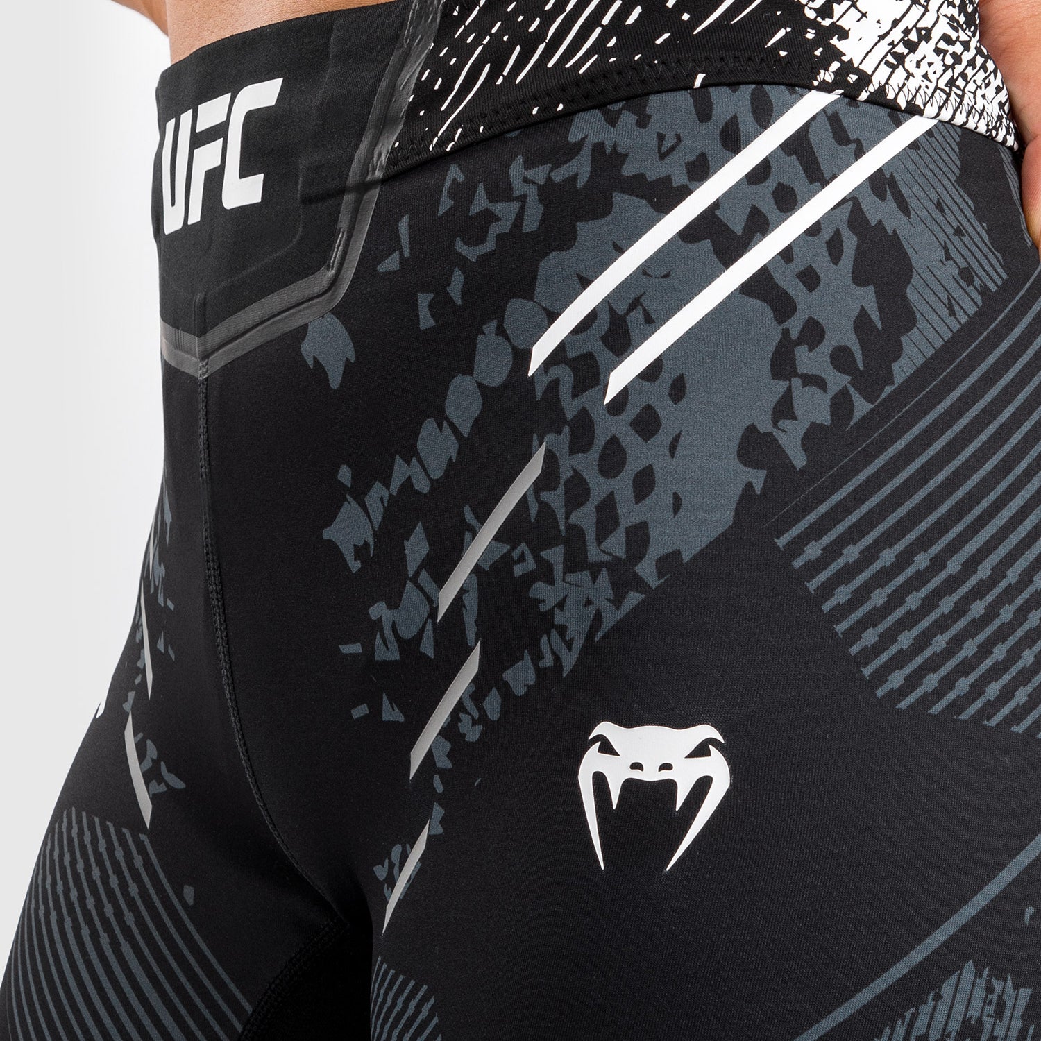 UFC Adrenaline by Venum Authentic Fight Night Women’s Vale Tudo Short - Long Fit - Black - Image 5