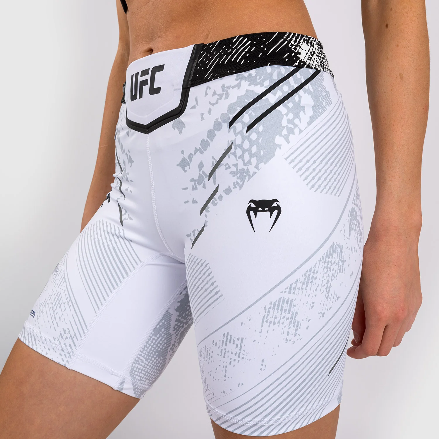 UFC Adrenaline by Venum Authentic Fight Night Women’s Vale Tudo Short - Long Fit - White - Image 8