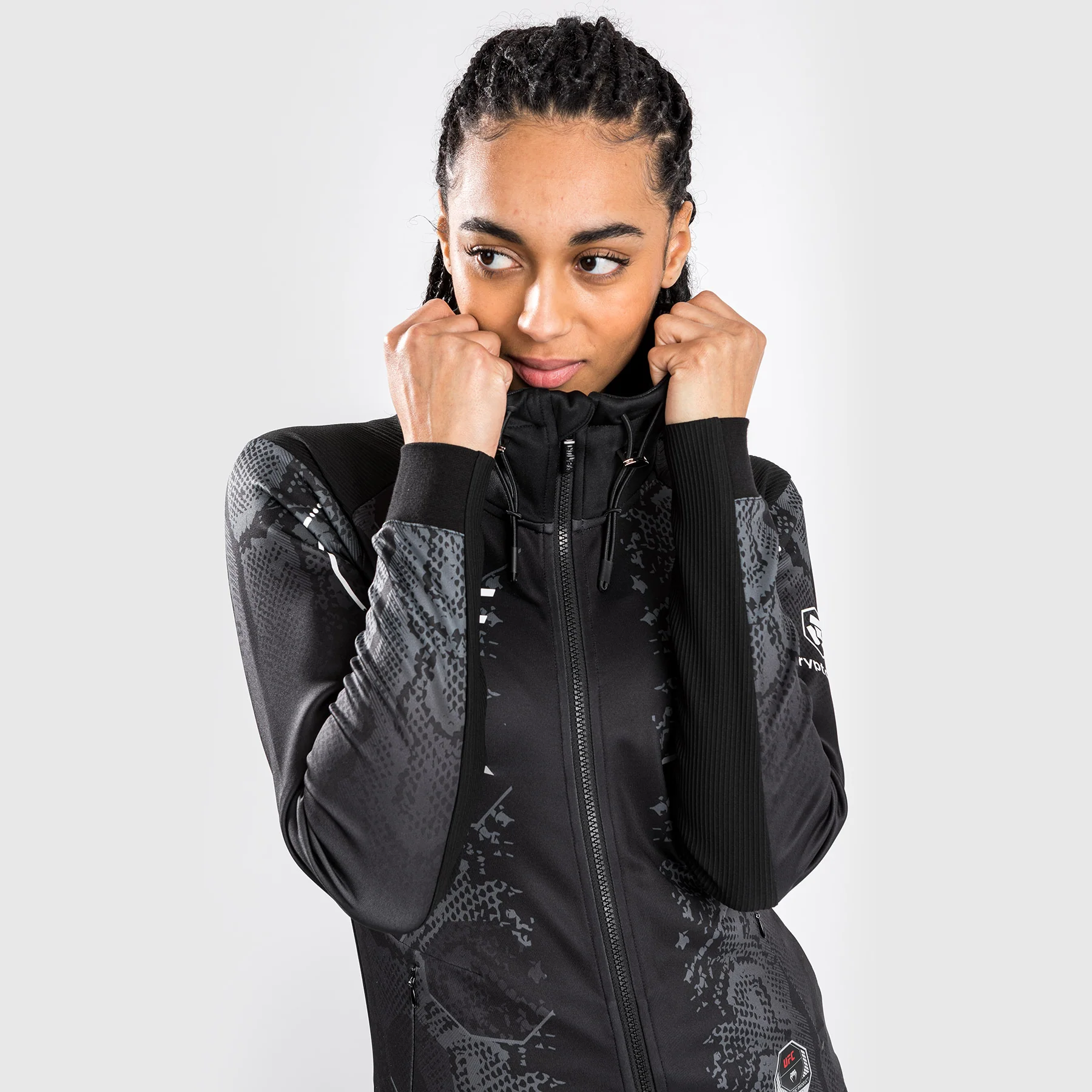 UFC Adrenaline by Venum Authentic Fight Night  Women’s Walkout Hoodie - Black - Image 3
