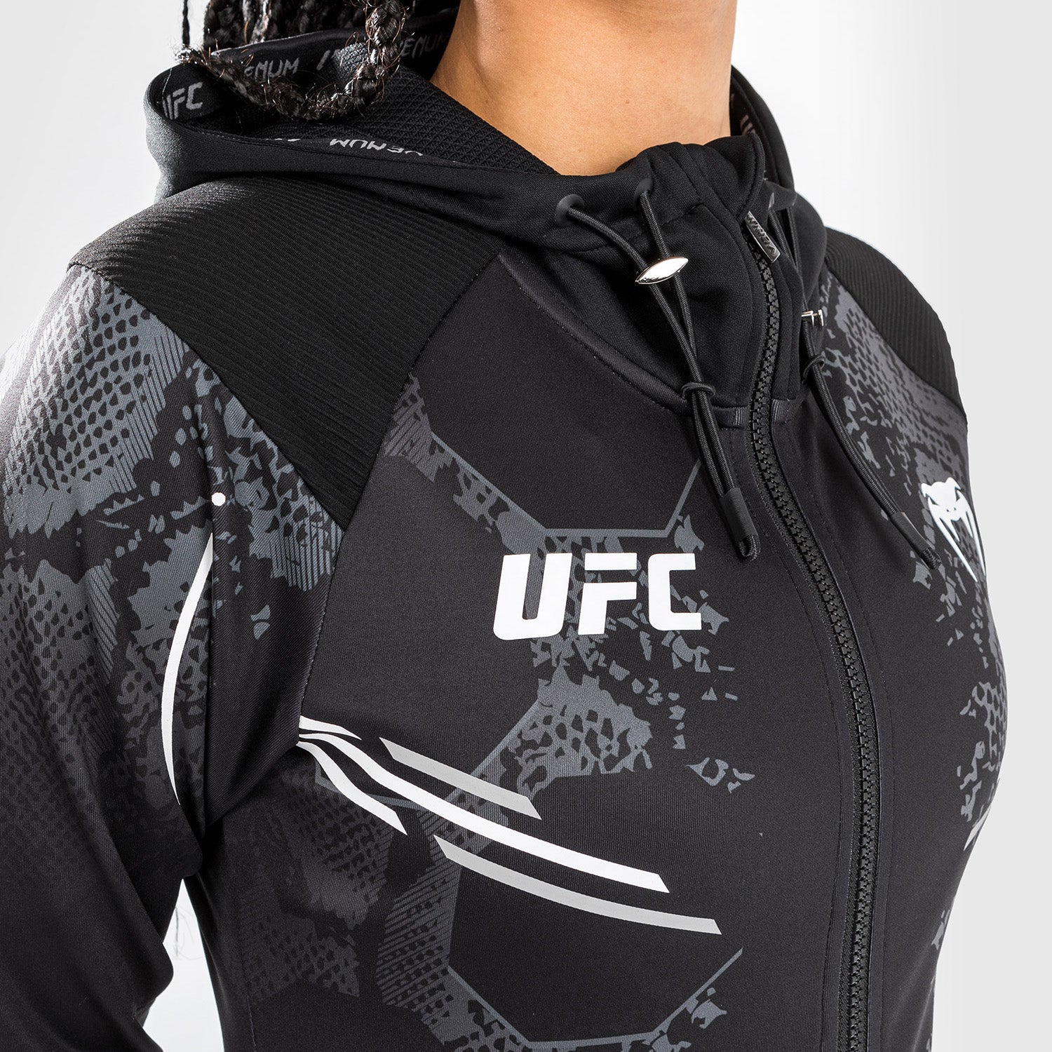 UFC Adrenaline by Venum Authentic Fight Night  Women’s Walkout Hoodie - Black - Image 8