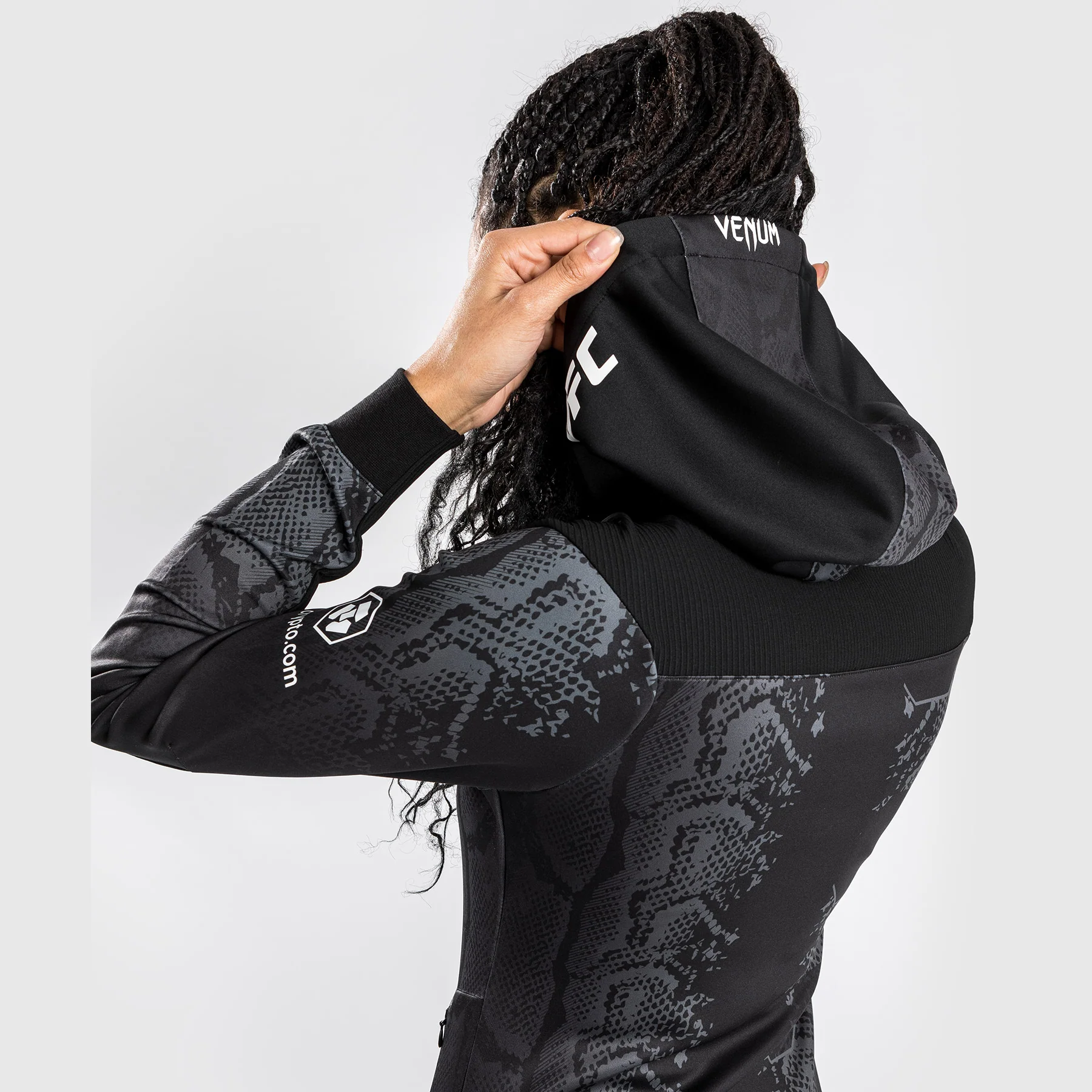 UFC Adrenaline by Venum Authentic Fight Night  Women’s Walkout Hoodie - Black - Image 9