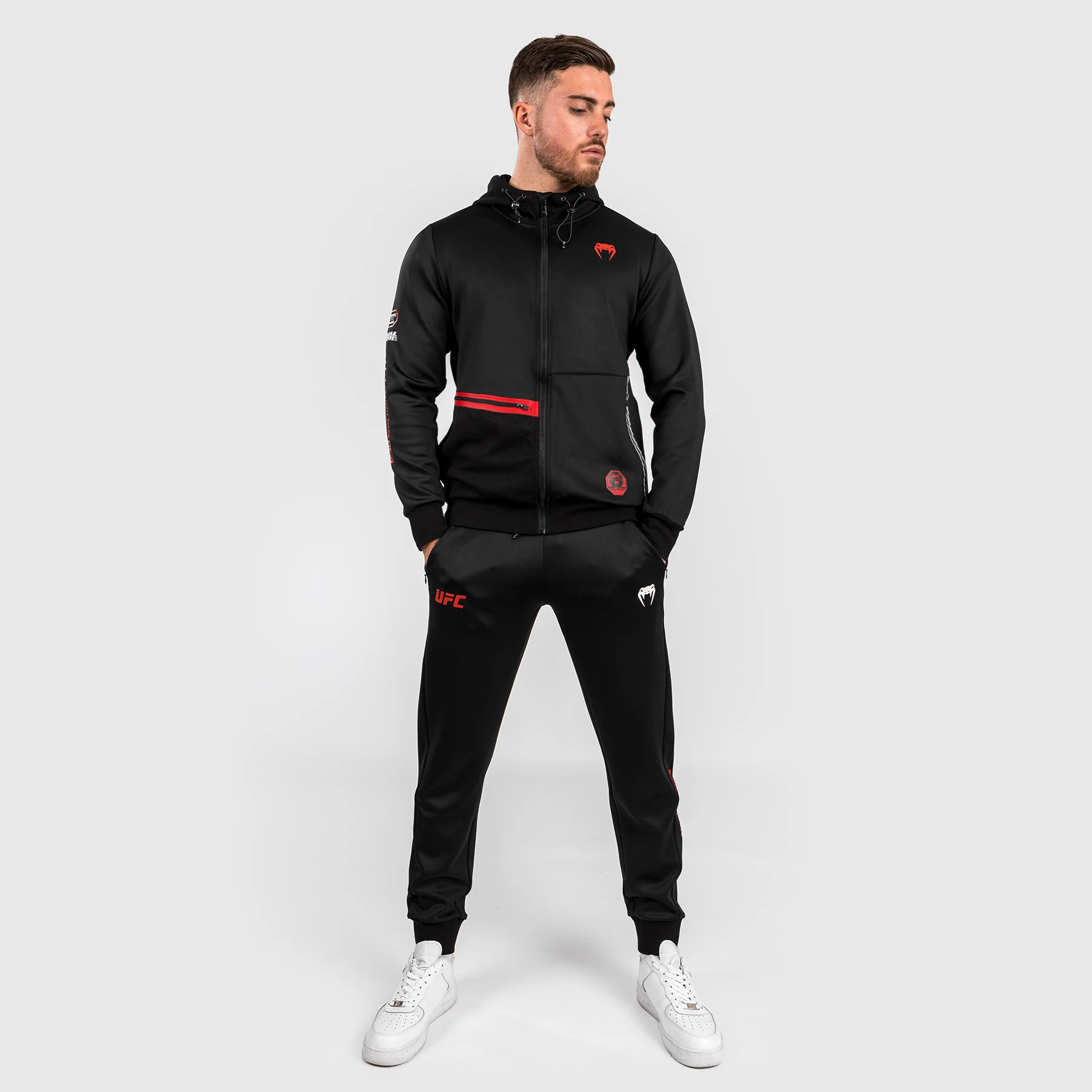 UFC Adrenaline by Venum Fight Week Men’s Zip Hoodie - Black - Image 4