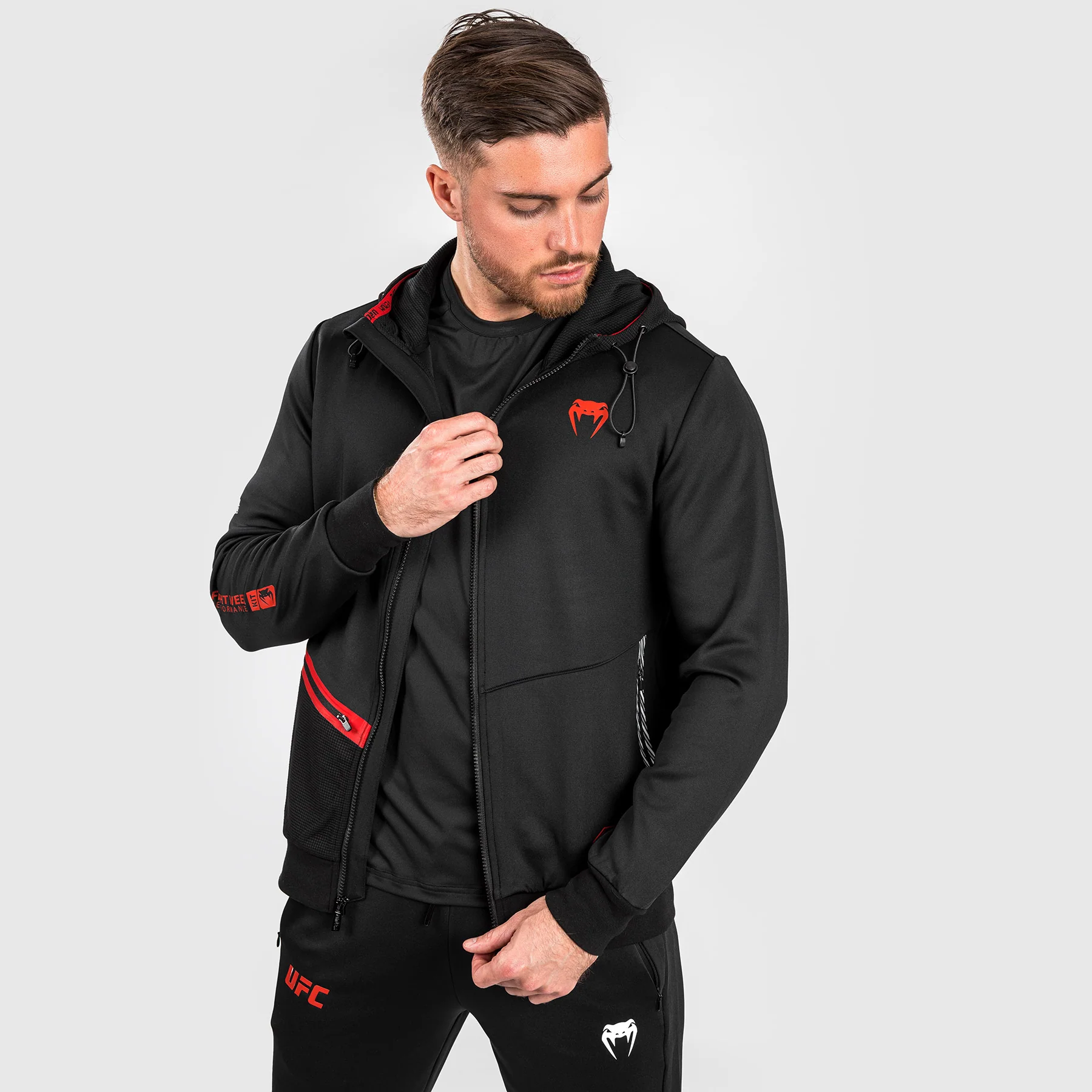 UFC Adrenaline by Venum Fight Week Men’s Zip Hoodie - Black - Image 5