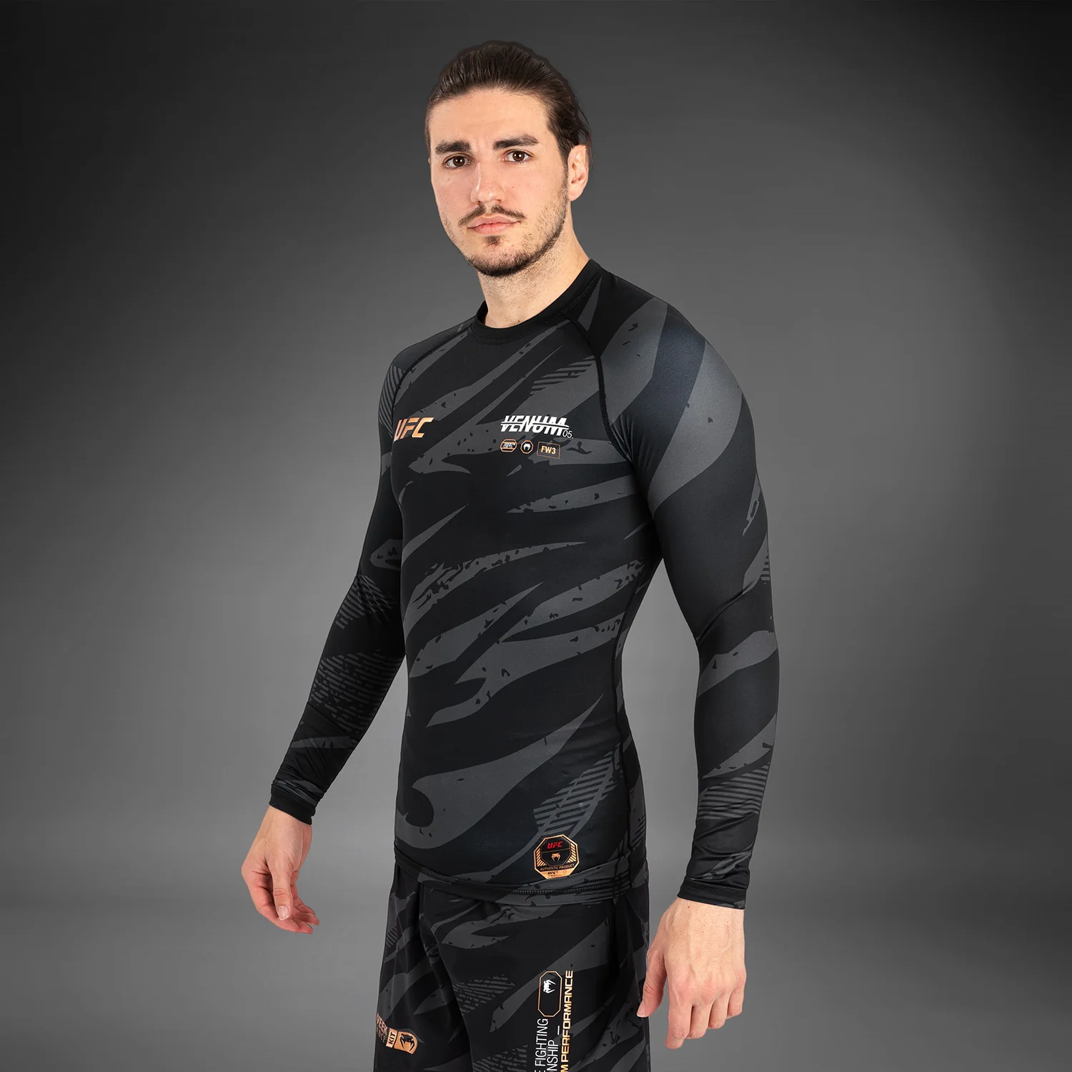 UFC Adrenaline by Venum Fight Week Performance Long Sleeve Rashguard - Urban Camo