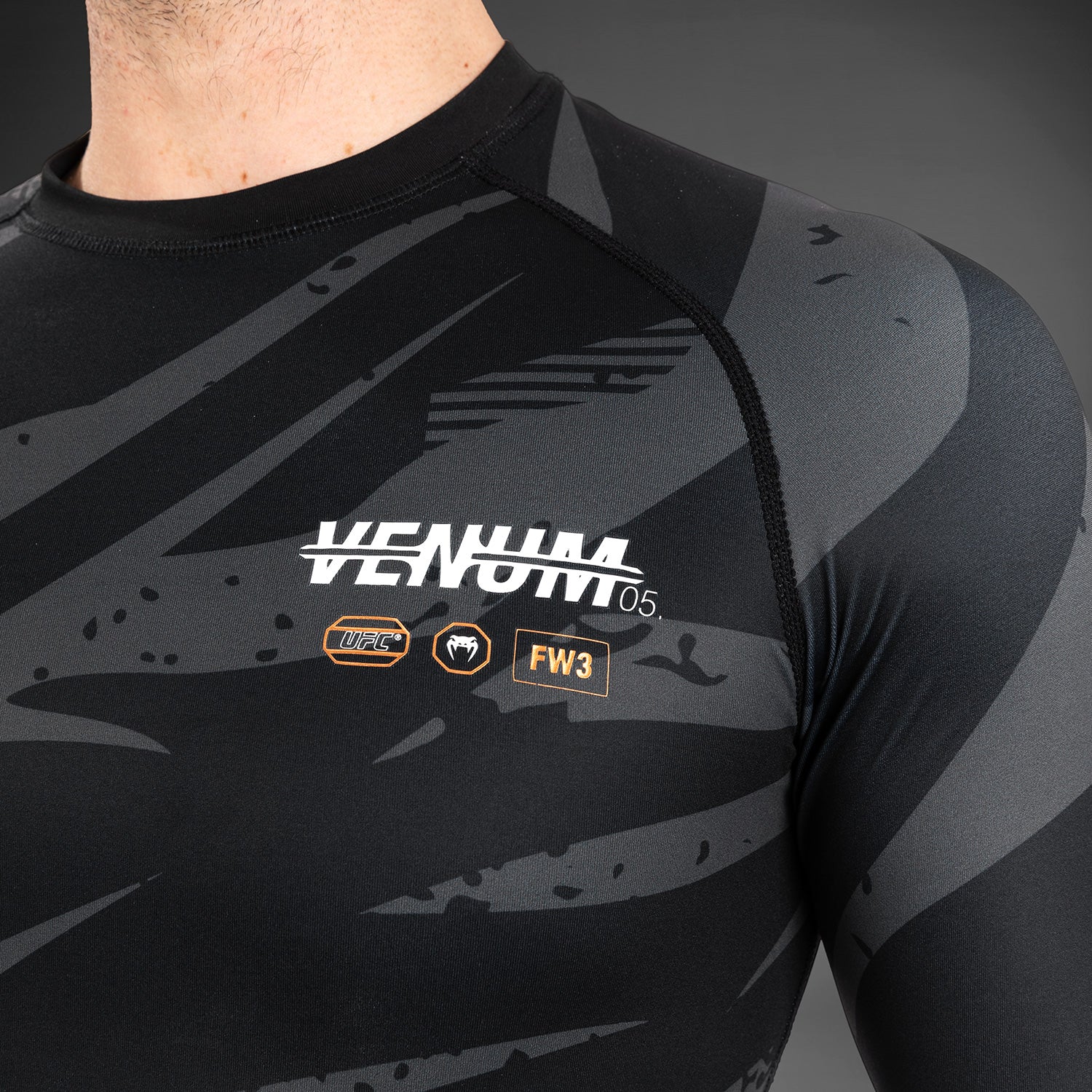 UFC Adrenaline by Venum Fight Week Performance Long Sleeve Rashguard - Urban Camo - Image 4