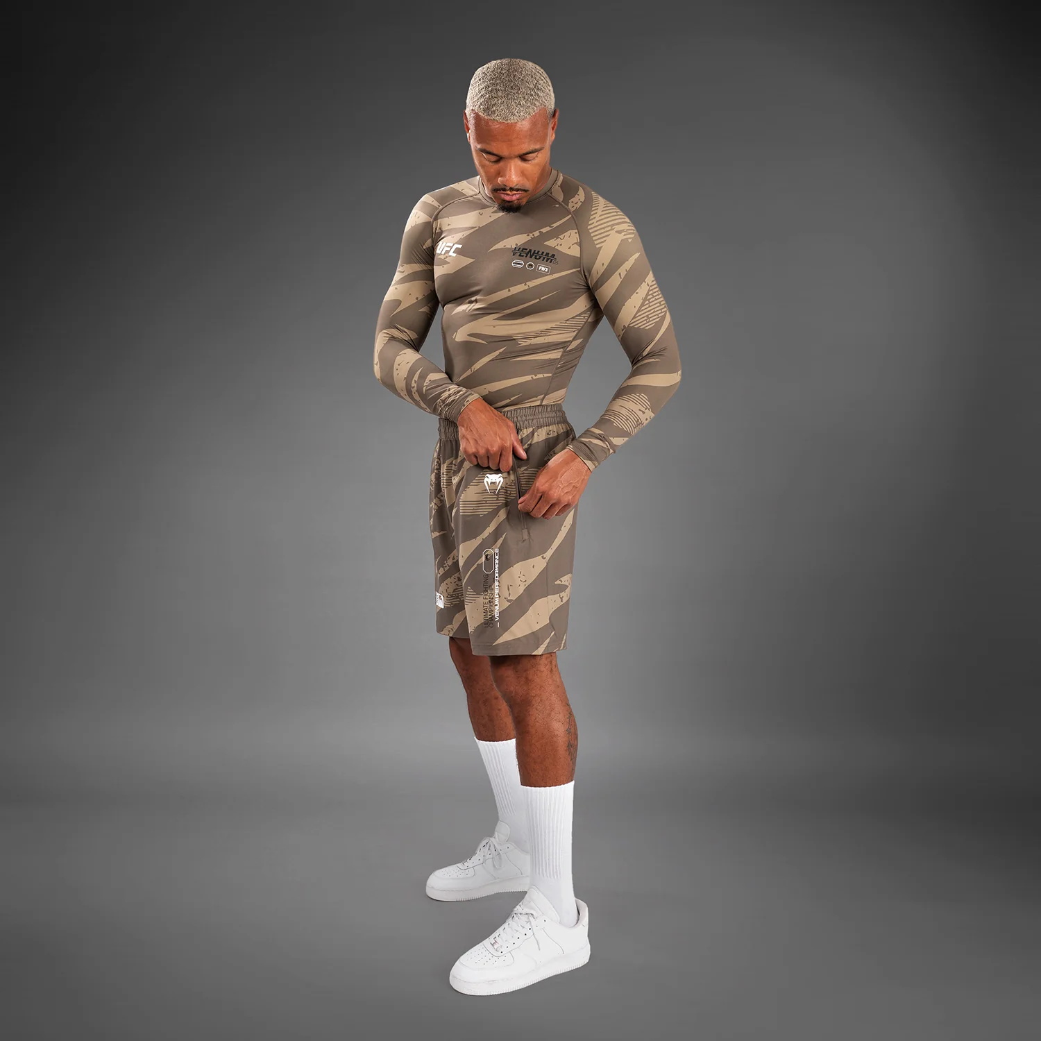 UFC Adrenaline by Venum Fight Week Performance Men’s Shorts - Desert Camo - Image 5