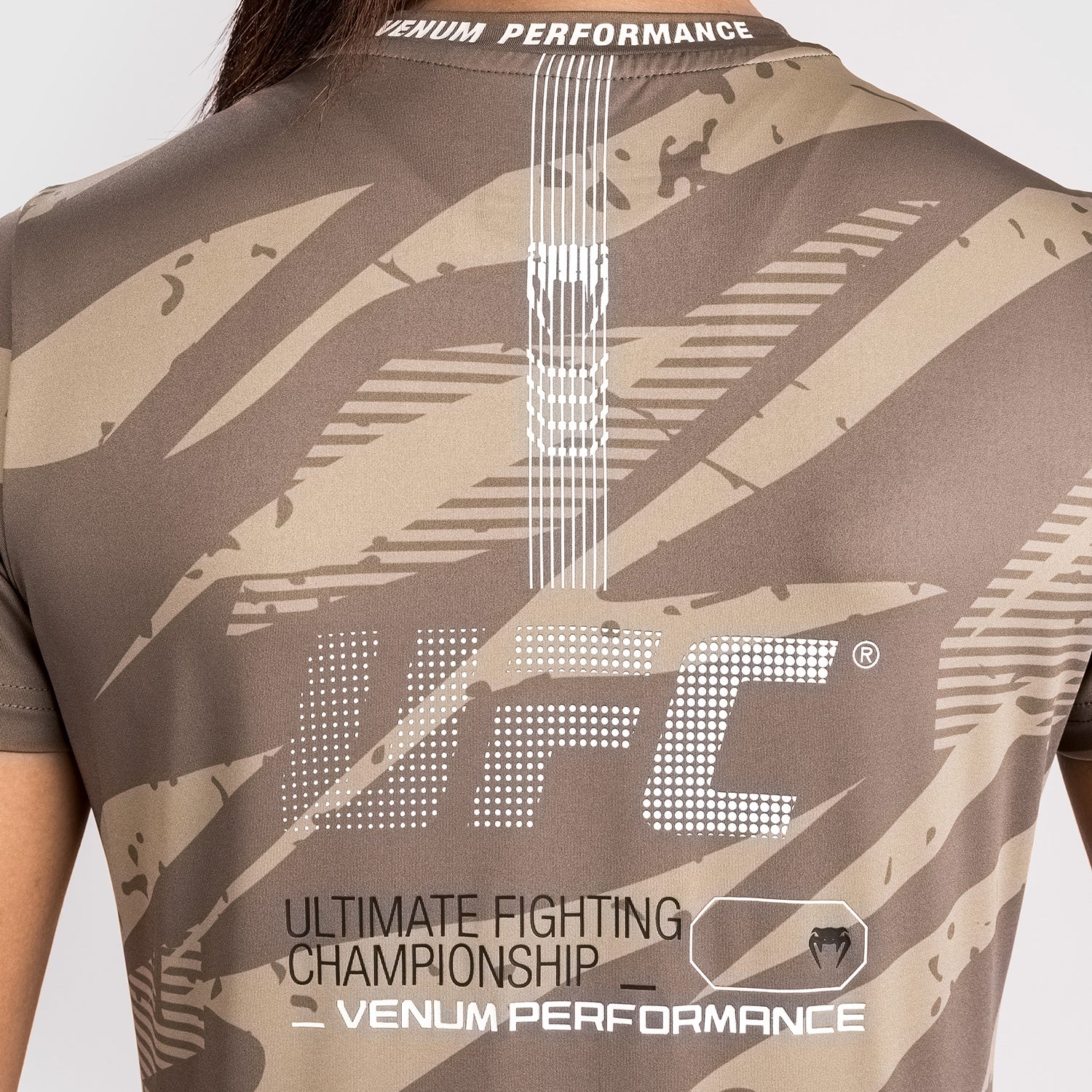 UFC Adrenaline by Venum Fight Week Women’s Dry-Tech T-shirt - Desert Camo - Image 6