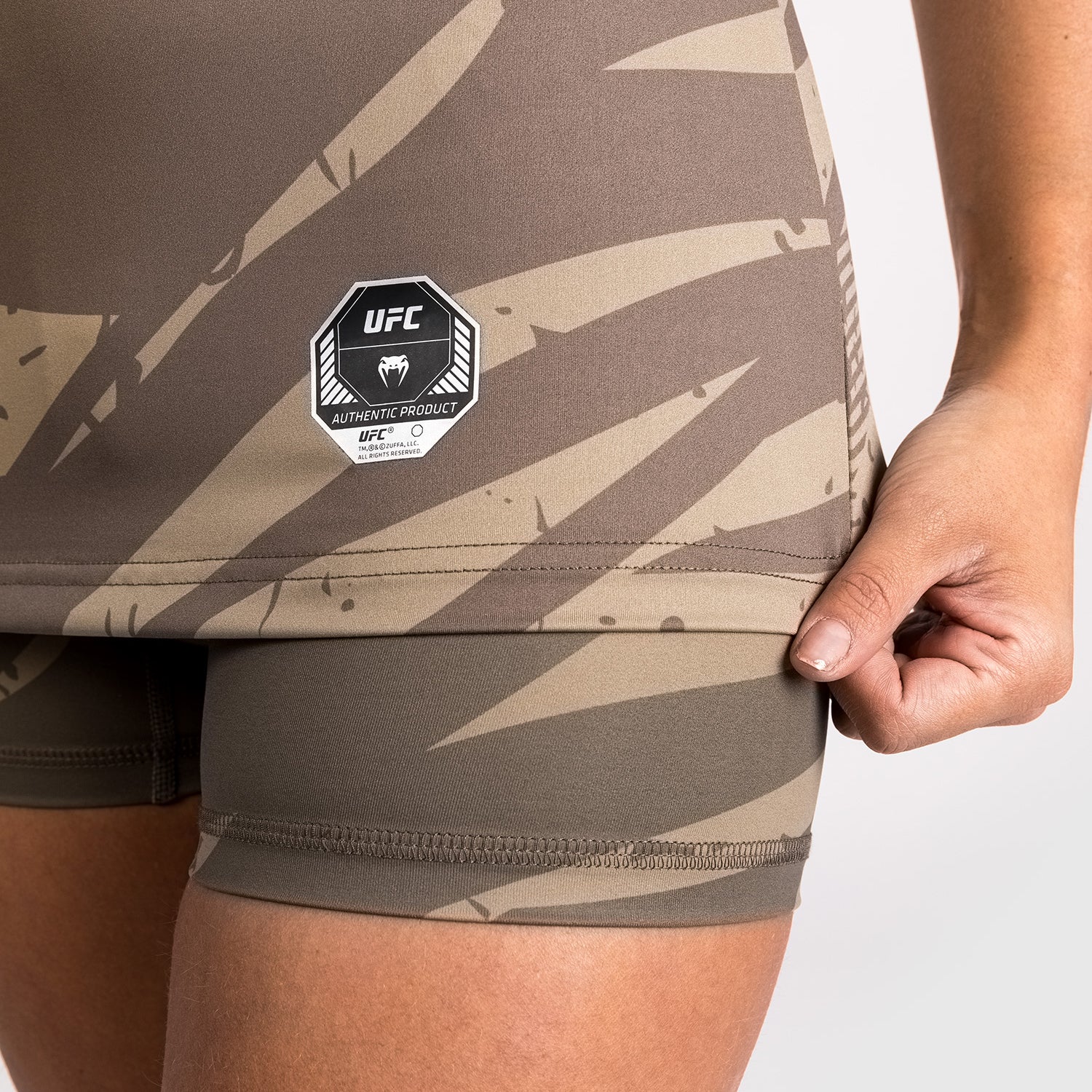UFC Adrenaline by Venum Fight Week Women’s Dry-Tech T-shirt - Desert Camo - Image 7