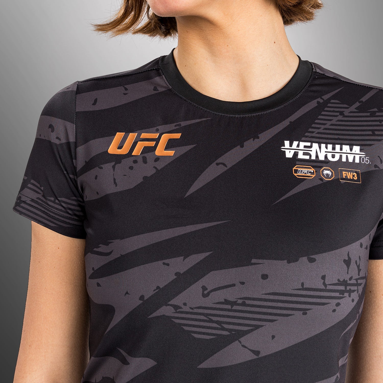 UFC Adrenaline by Venum Fight Week Women’s Dry-Tech T-shirt - Urban Camo - Image 4