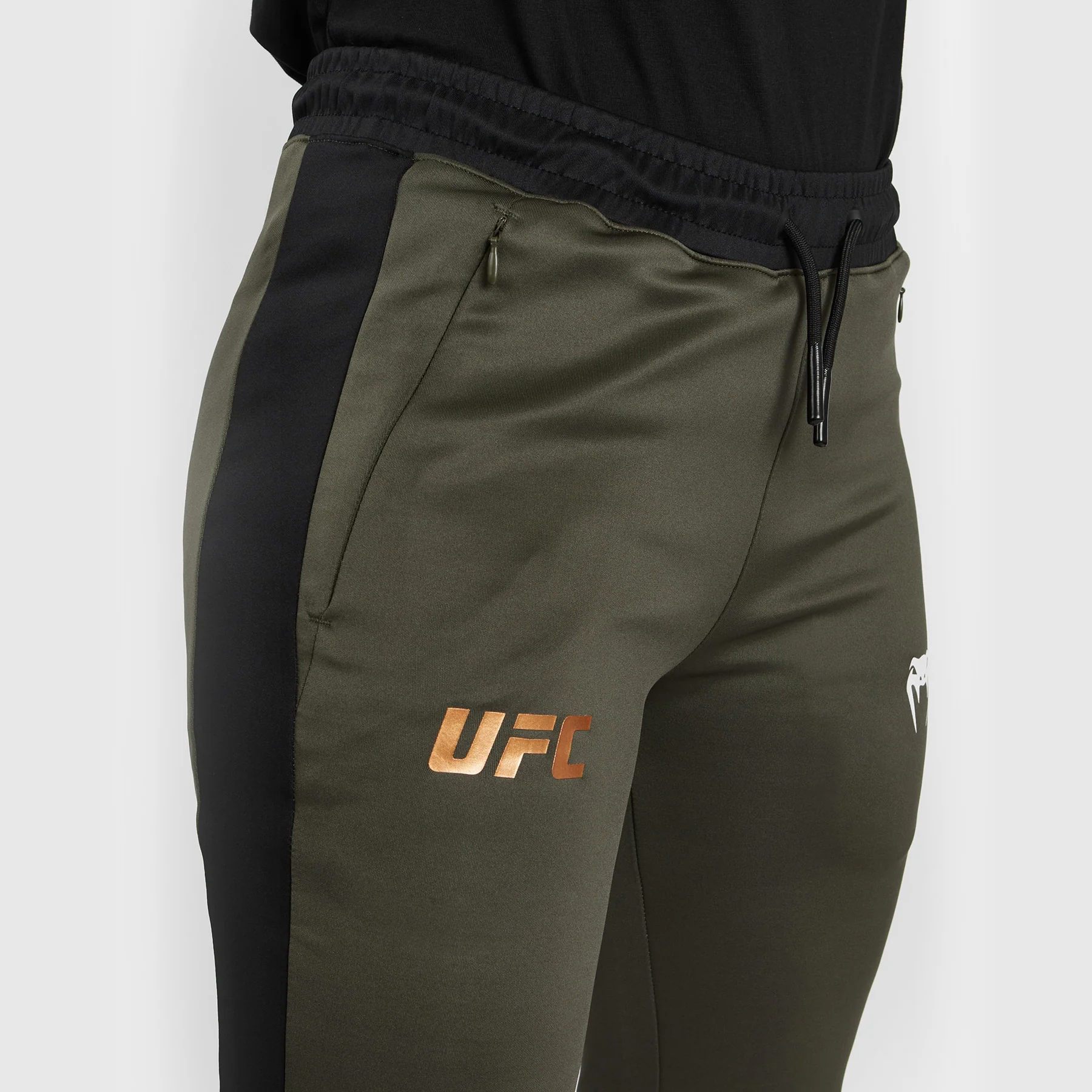 UFC Adrenaline by Venum Fight Week  Women’s Performance Jogging Pants - Khaki/Bronze - Image 9