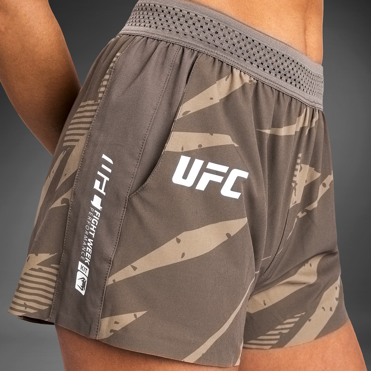 UFC Adrenaline by Venum Fight Week Women’s Performance Short - Desert Camo - Image 6