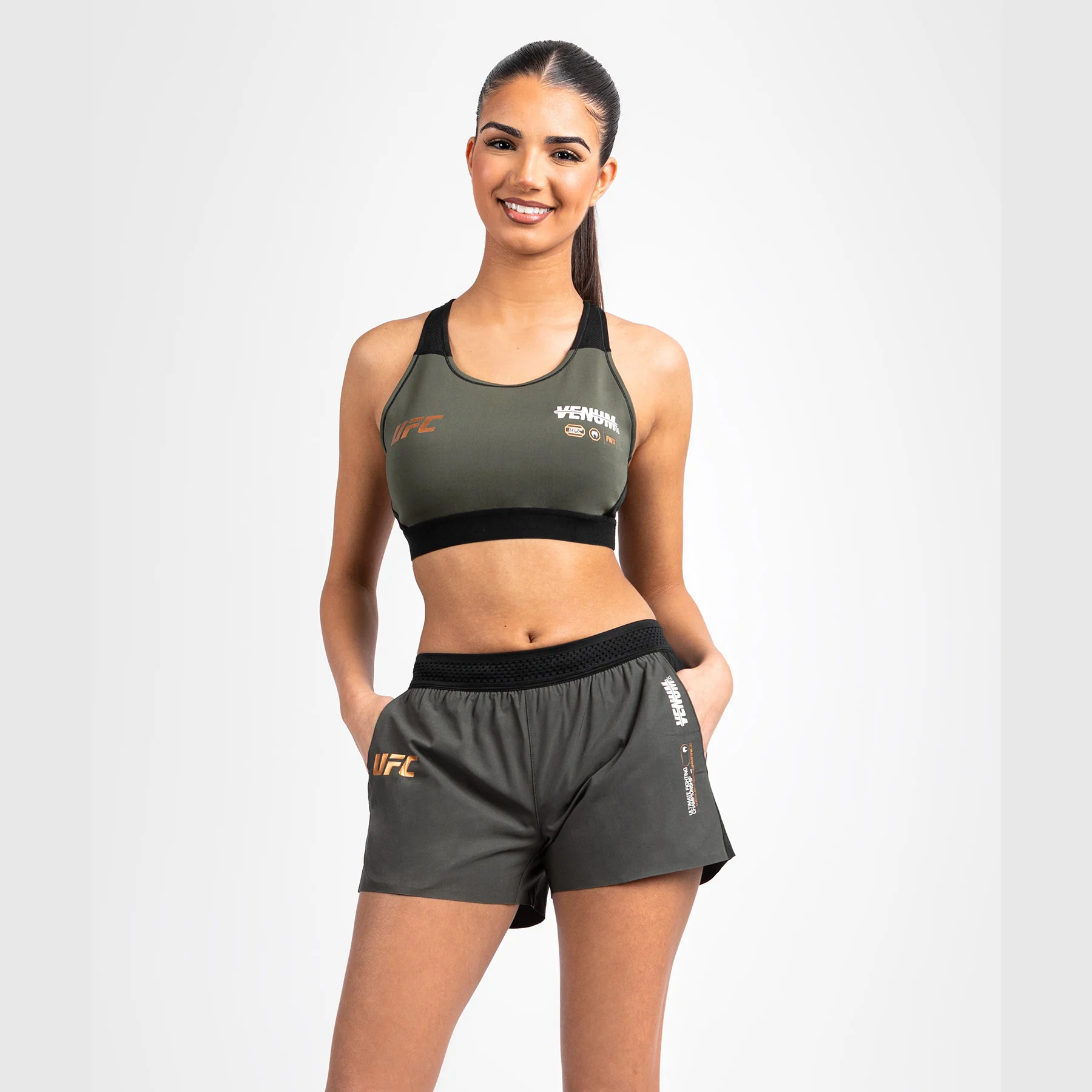 UFC Adrenaline by Venum Fight Week Women’s Performance Short - Khaki