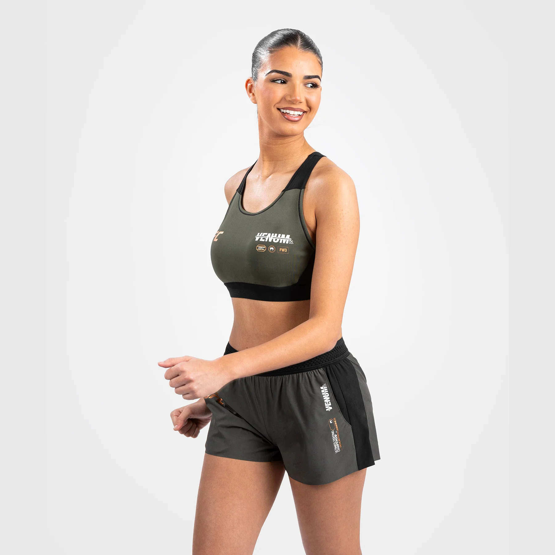 UFC Adrenaline by Venum Fight Week Women’s Performance Short - Khaki - Image 6