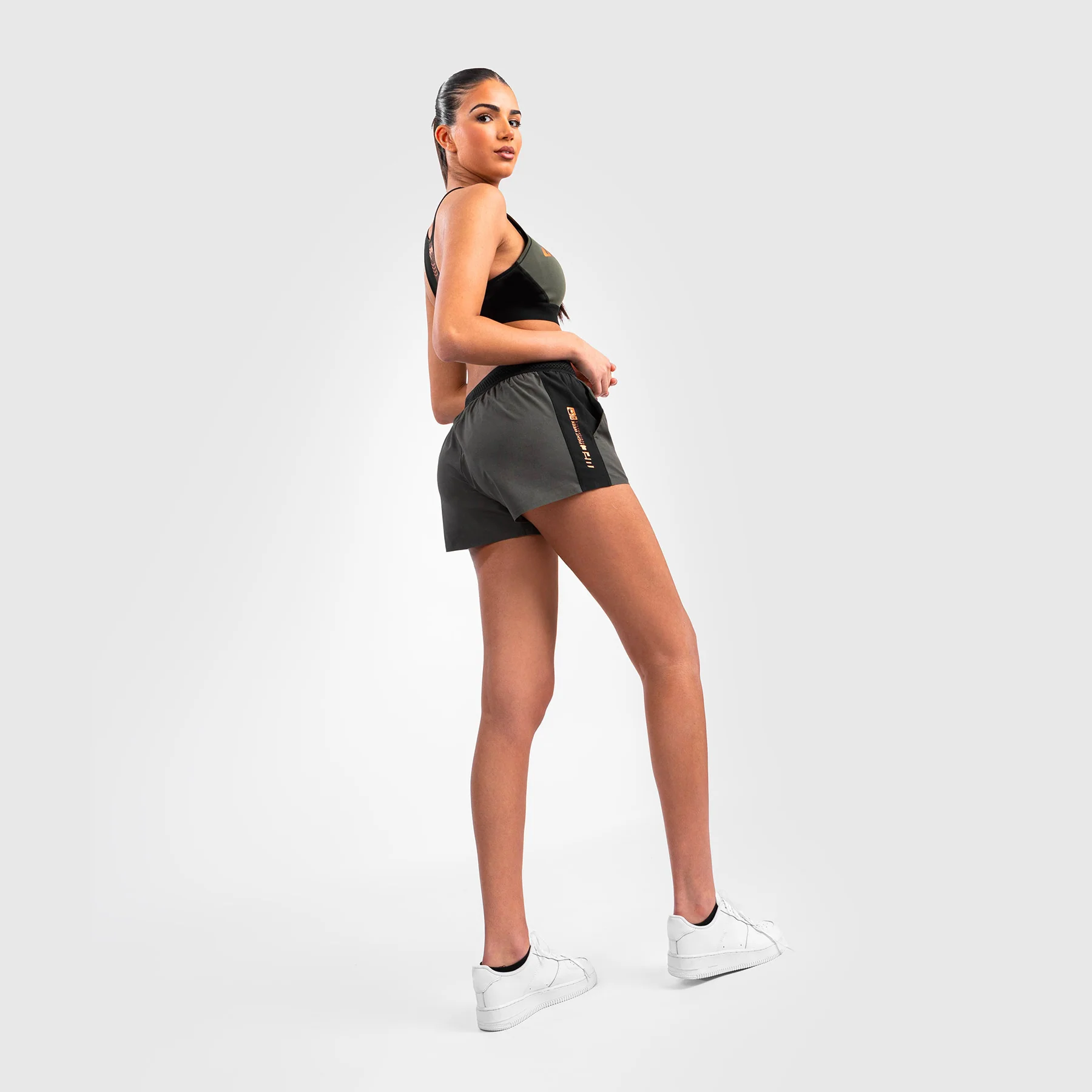 UFC Adrenaline by Venum Fight Week Women’s Performance Short - Khaki - Image 7