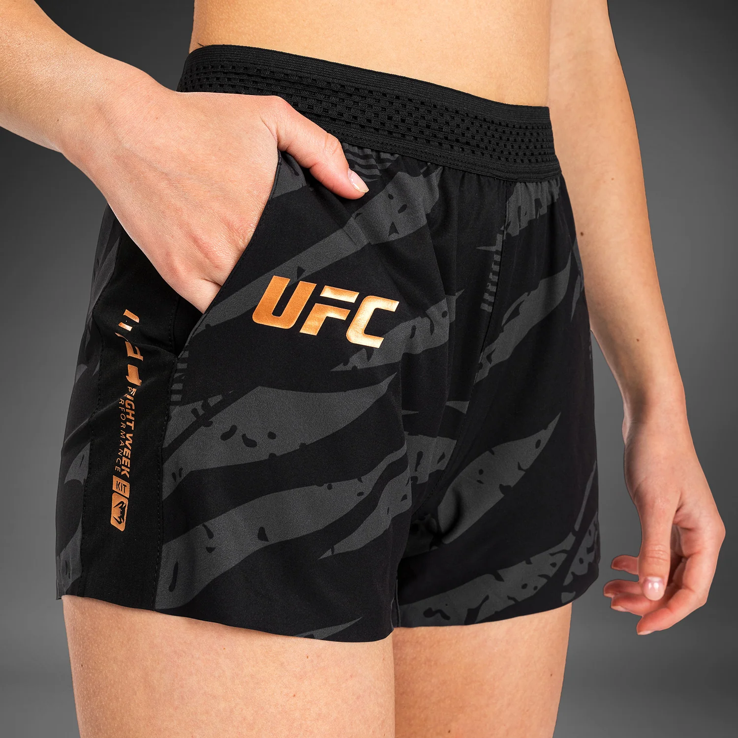UFC Adrenaline by Venum Fight Week Women’s Performance Short - Urban Camo - Image 8