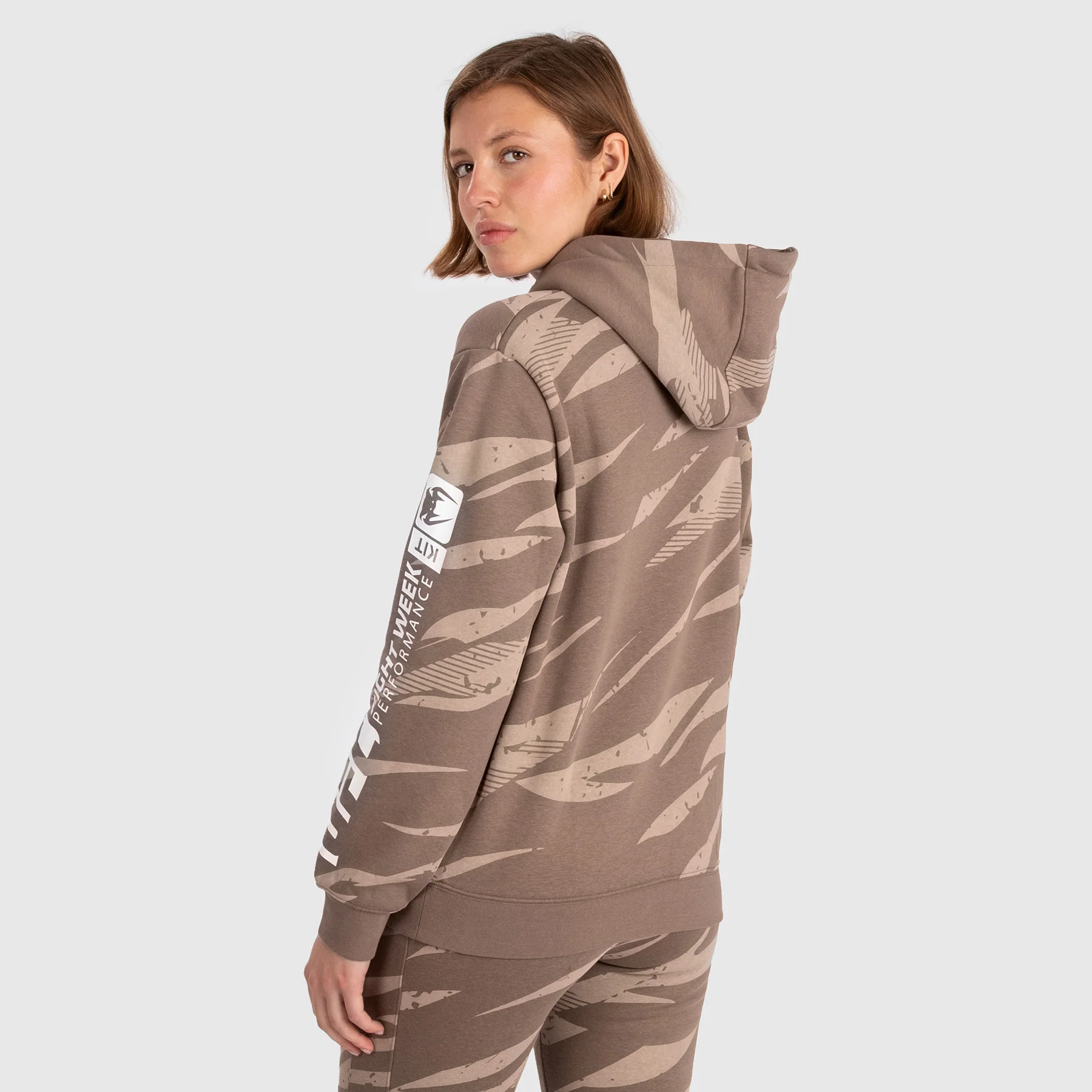UFC Adrenaline by Venum Fight Week Women’s Pullover Hoodie - Desert Camo - Image 8