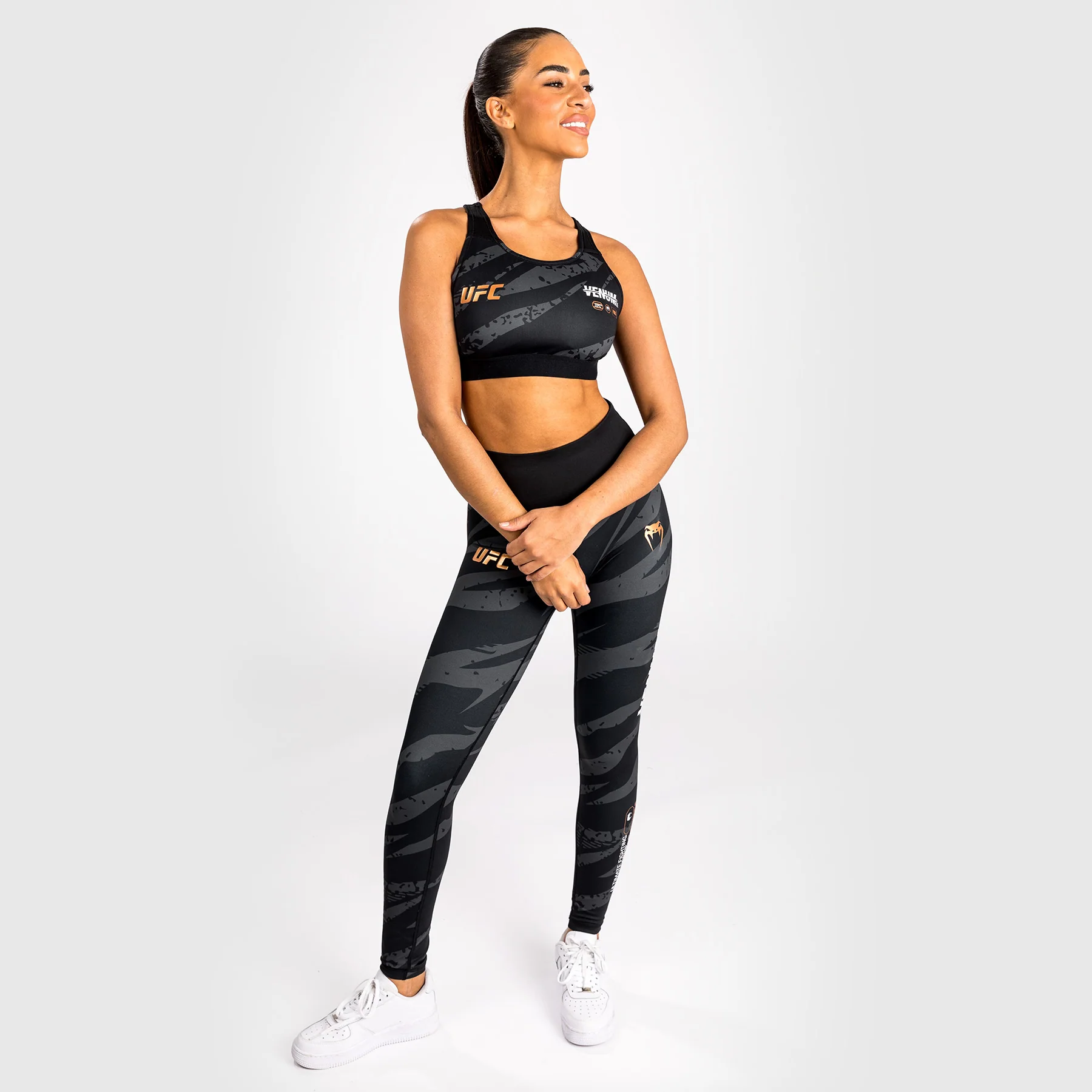 UFC Adrenaline by Venum Fight Week Women’s Sports Bra - Urban Camo - Image 2