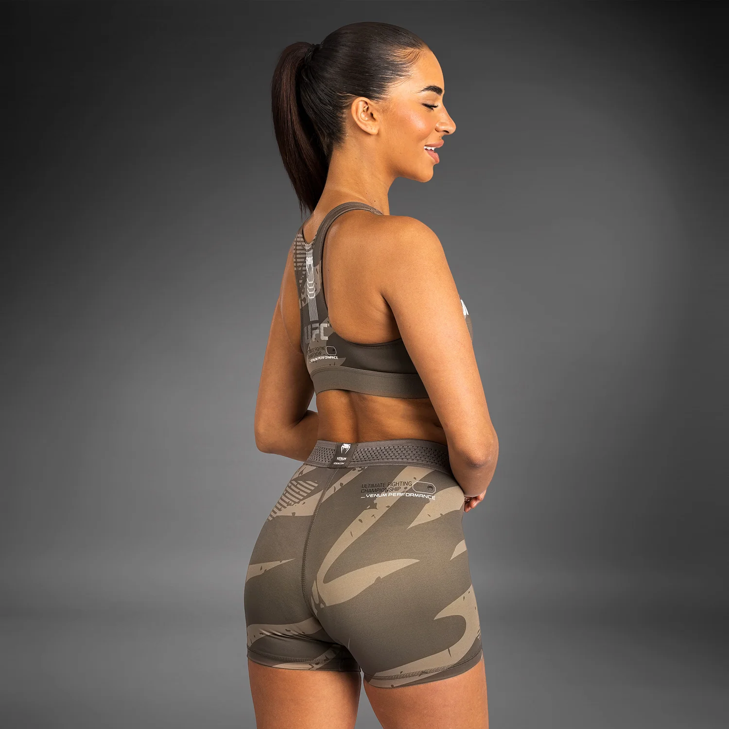UFC Adrenaline by Venum Fight Week Women’s Vale Tudo Short - Desert Camo - Image 6