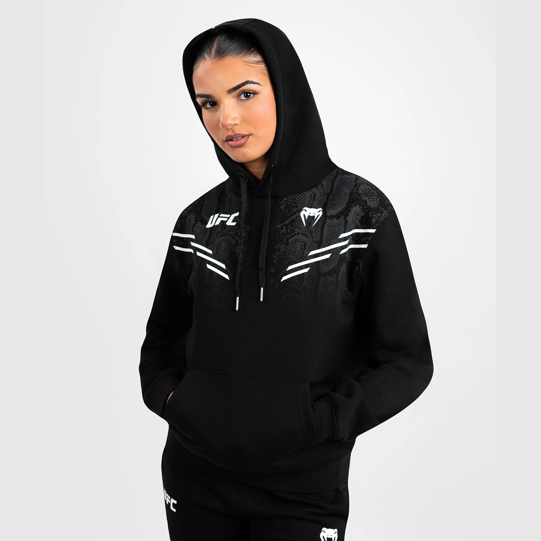 UFC Adrenaline by Venum Replica Women’s Pullover Hoodie - Black - Image 4