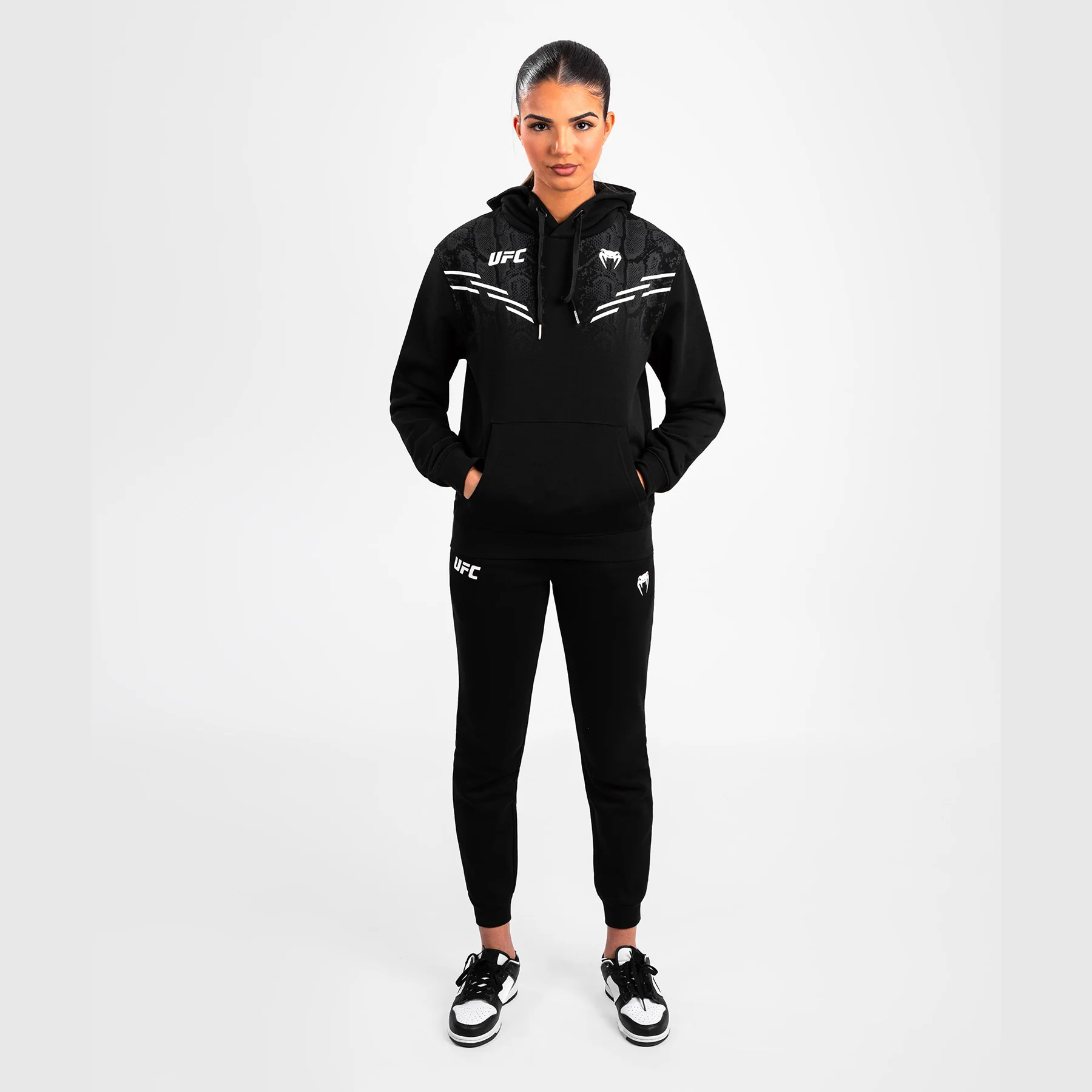 UFC Adrenaline by Venum Replica Women’s Pullover Hoodie - Black - Image 6