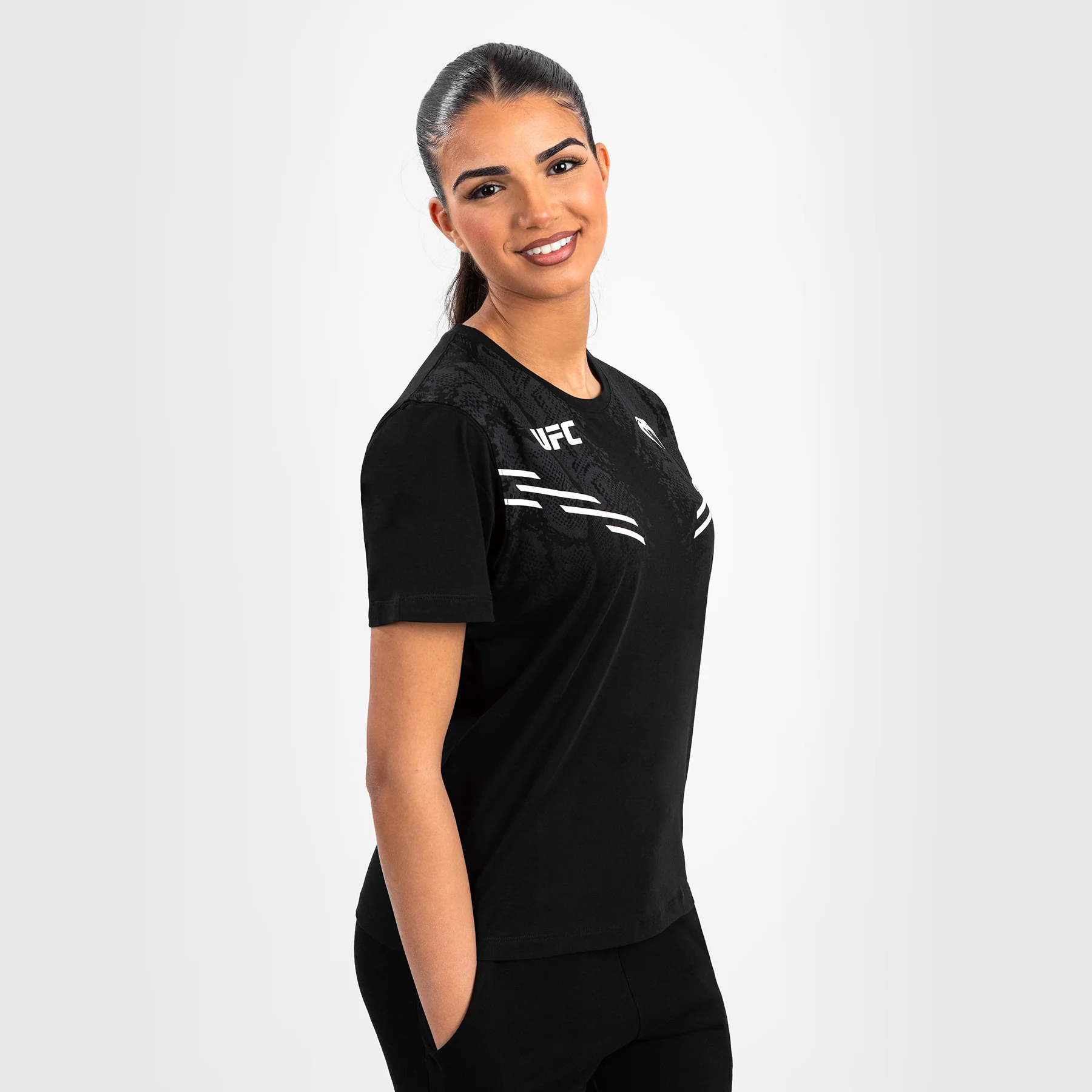 UFC Adrenaline by Venum Replica Women’s Short-sleeve T-shirt - Black - Image 3