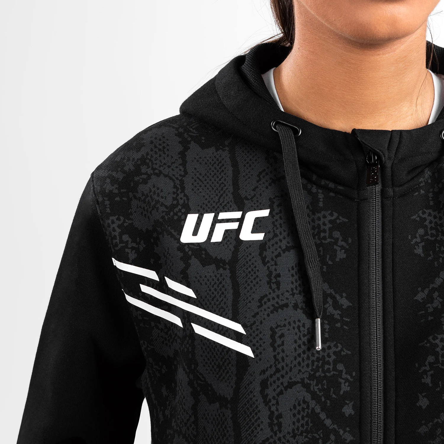 UFC Adrenaline by Venum Replica Women’s Zip Hoodie - Black - Image 2