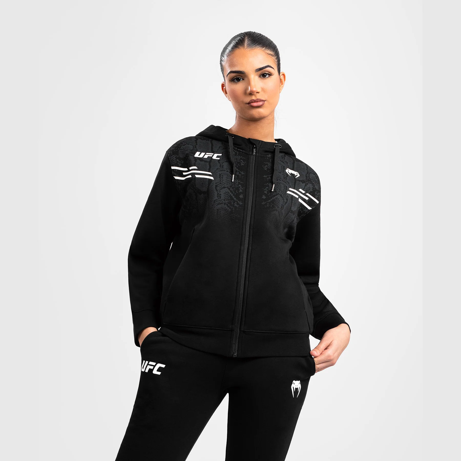 UFC Adrenaline by Venum Replica Women’s Zip Hoodie - Black - Image 5
