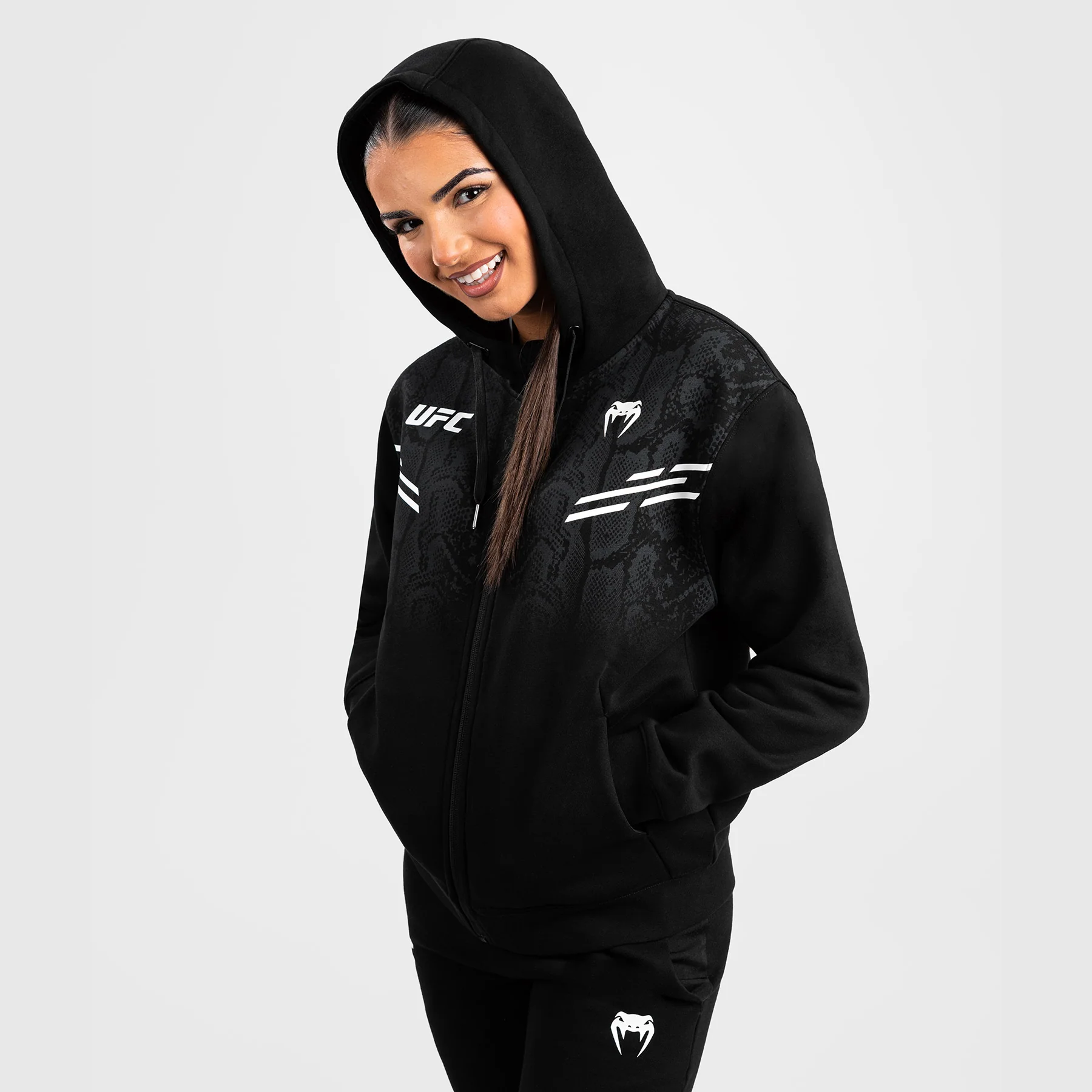 UFC Adrenaline by Venum Replica Women’s Zip Hoodie - Black - Image 6