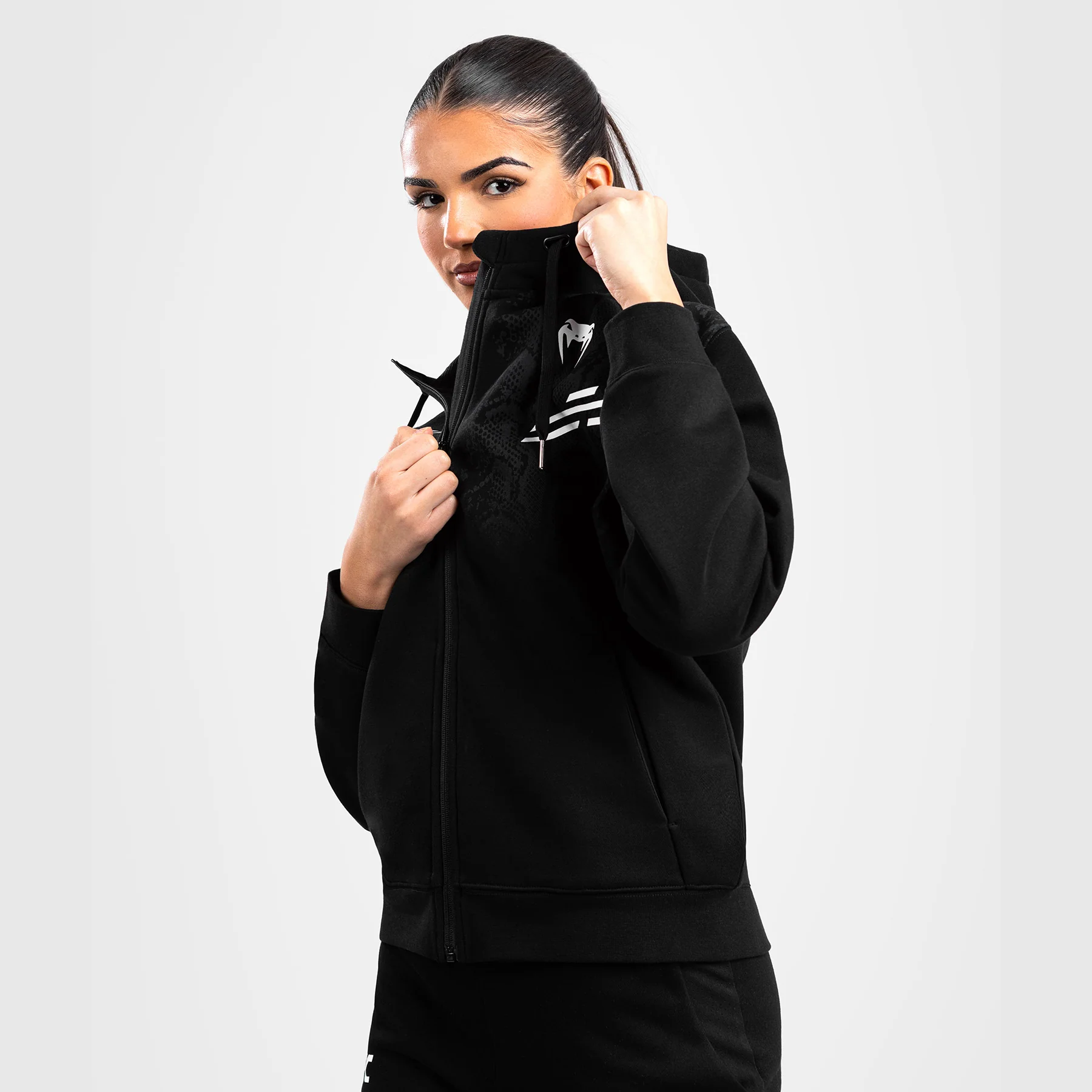 UFC Adrenaline by Venum Replica Women’s Zip Hoodie - Black - Image 7