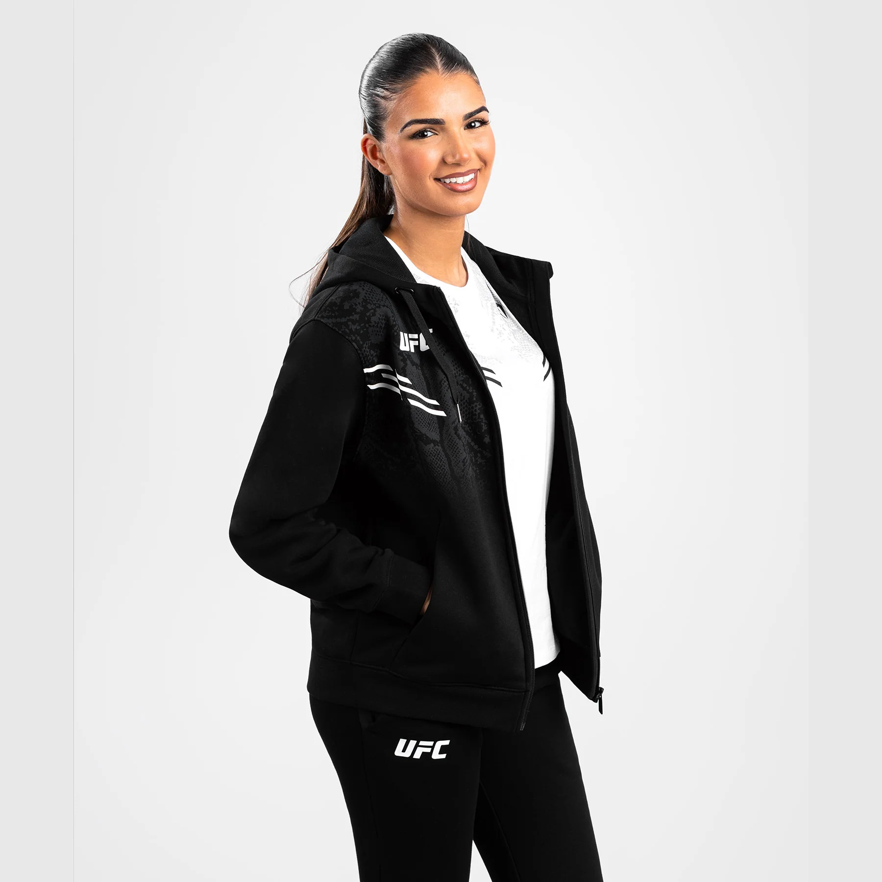 UFC Adrenaline by Venum Replica Women’s Zip Hoodie - Black - Image 8