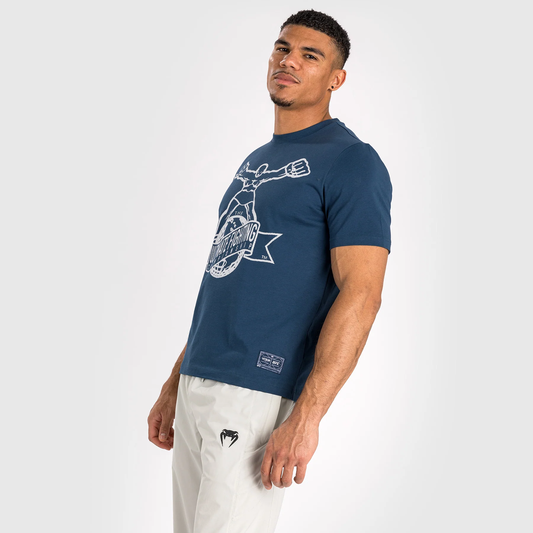 UFC by Venum Ulti-Man T-Shirt - Navy Blue/ White - Image 4