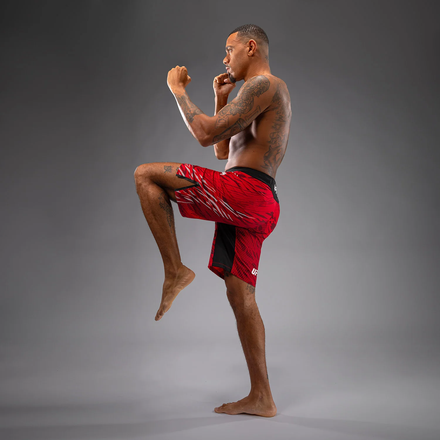 UFC Fusion by Venum Authentic Fight Night Men’s Fight Short - Long Fit - Red - Image 4