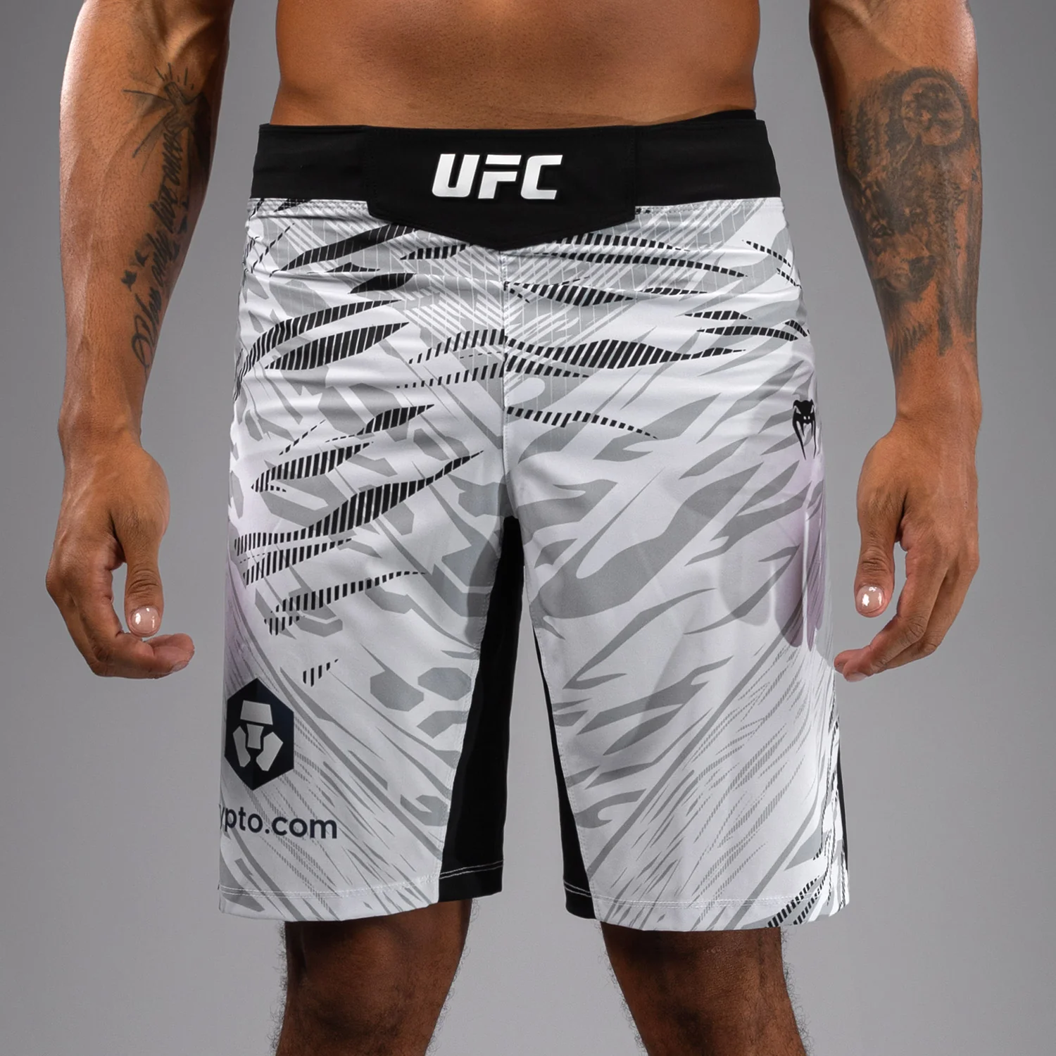 UFC Fusion by Venum Authentic Fight Night Men’s Fight Short - Long Fit - White - Image 6