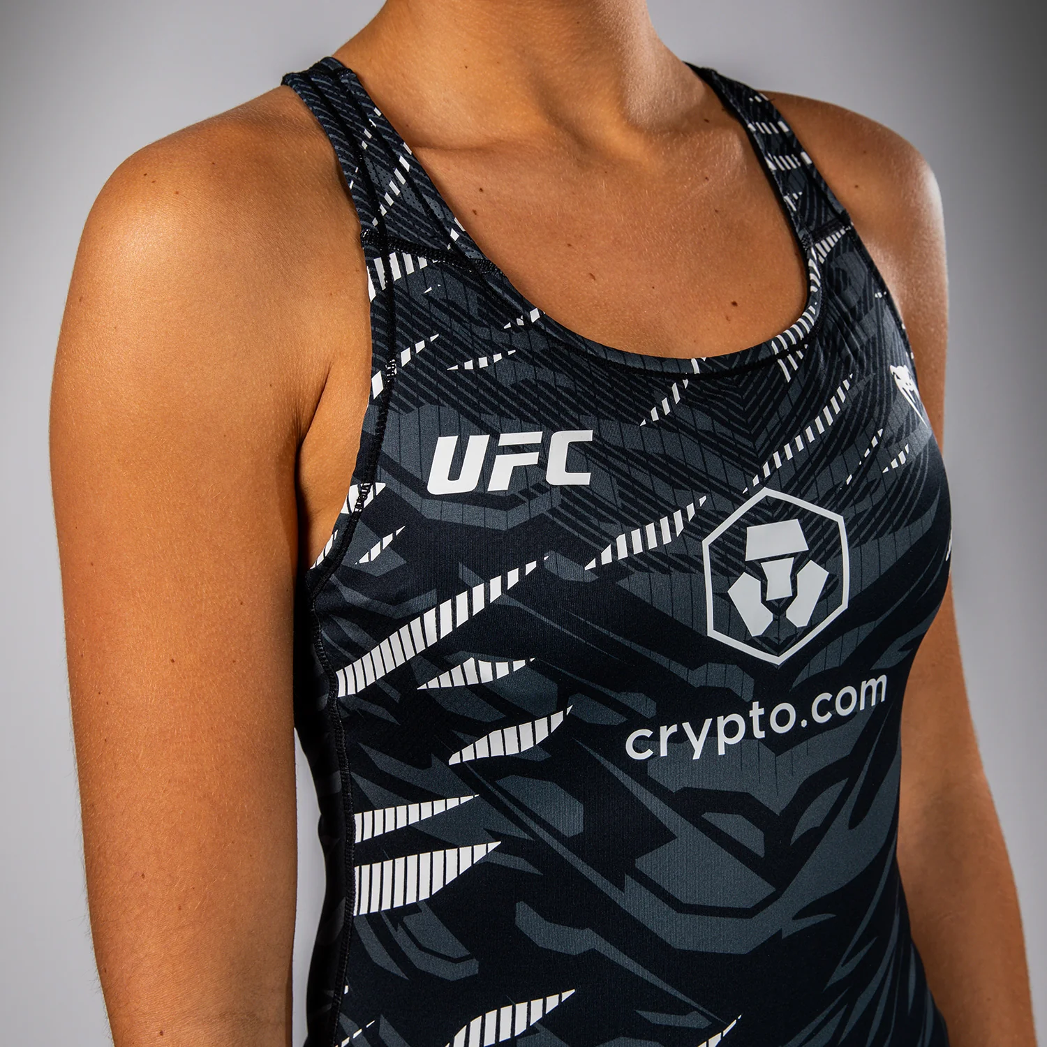UFC Fusion by Venum Authentic Fight Night Women’s Fitted Tank With Shelf Bra - Black - Image 7