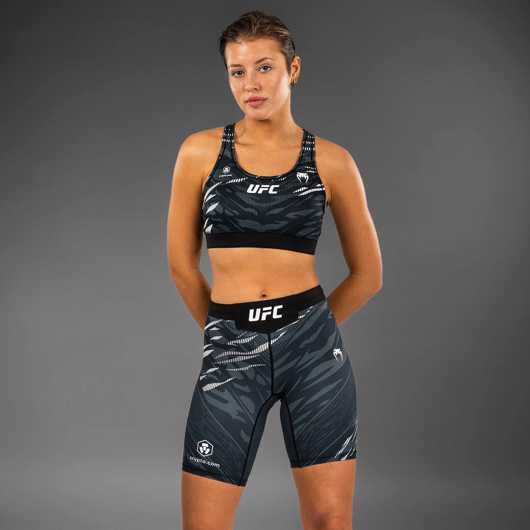 UFC Fusion by Venum Authentic Fight Night Women’s Vale Tudo Short - Long Fit - Black - Image 4
