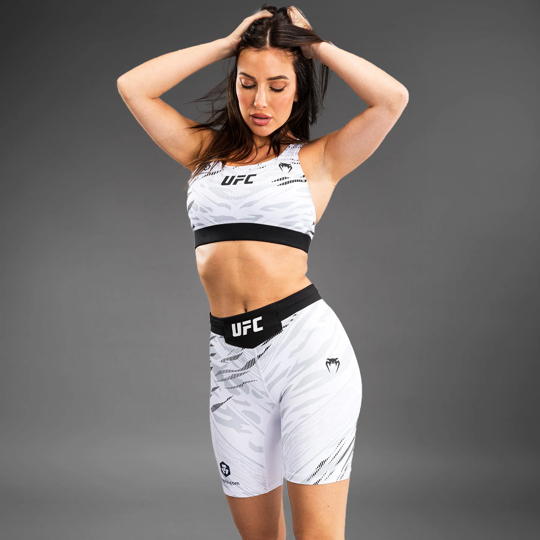 UFC Fusion by Venum Authentic Fight Night Women’s Vale Tudo Short - Long Fit - White - Image 3