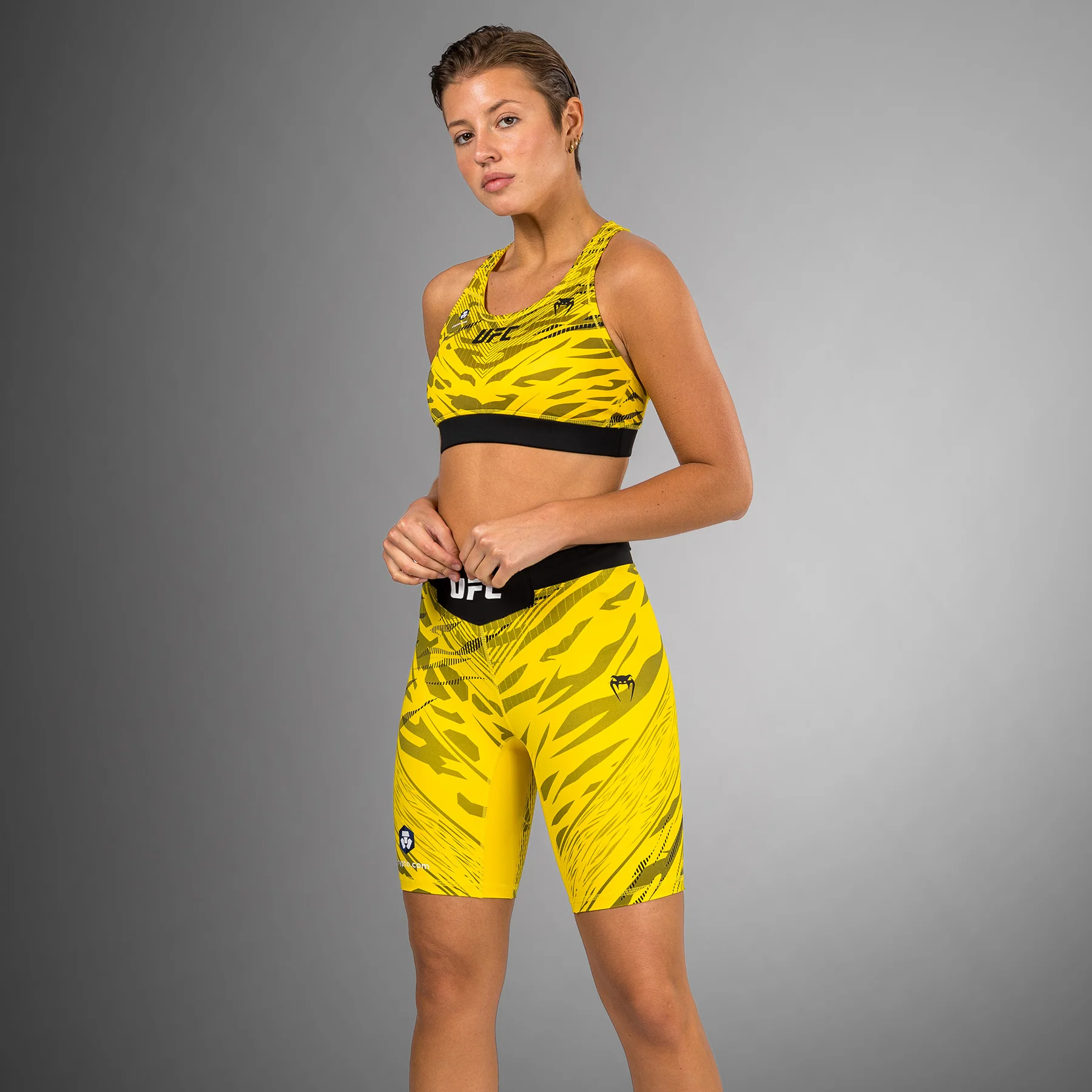 UFC Fusion by Venum Authentic Fight Night Women’s Vale Tudo Short - Long Fit - Yellow - Image 3