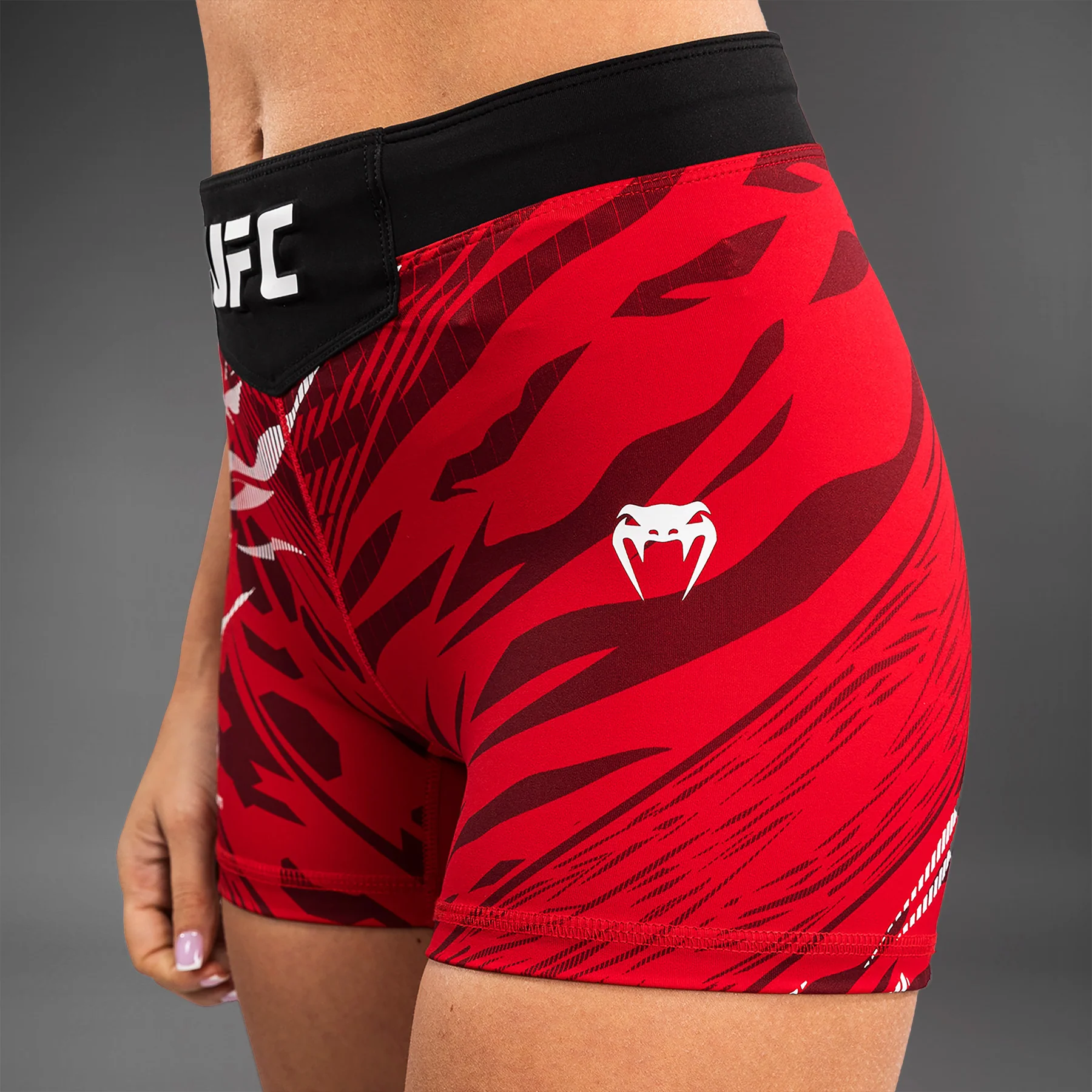 UFC Fusion by Venum Authentic Fight Night Women’s Vale Tudo Short - Short Fit - Red - Image 7