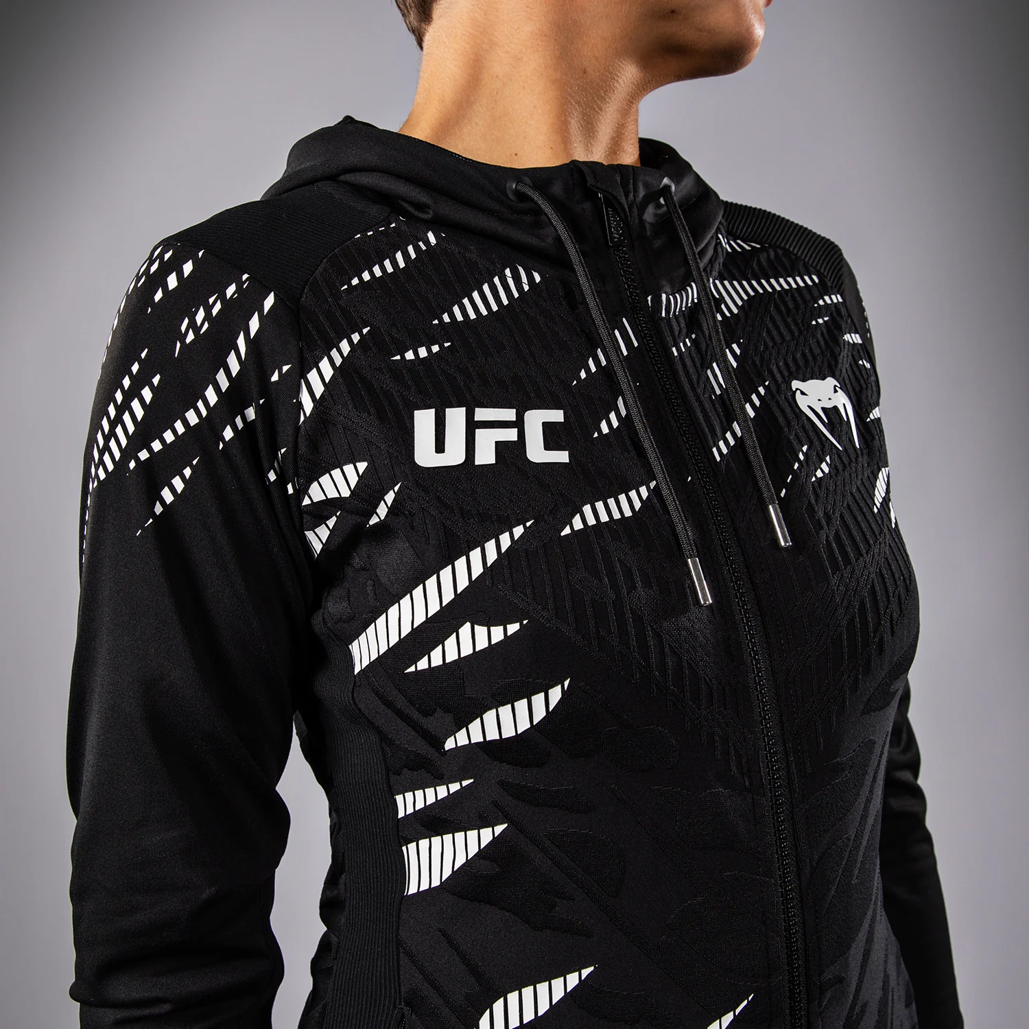 UFC Fusion by Venum Authentic Fight Night Women’s Walkout Hoodie - Black - Image 6